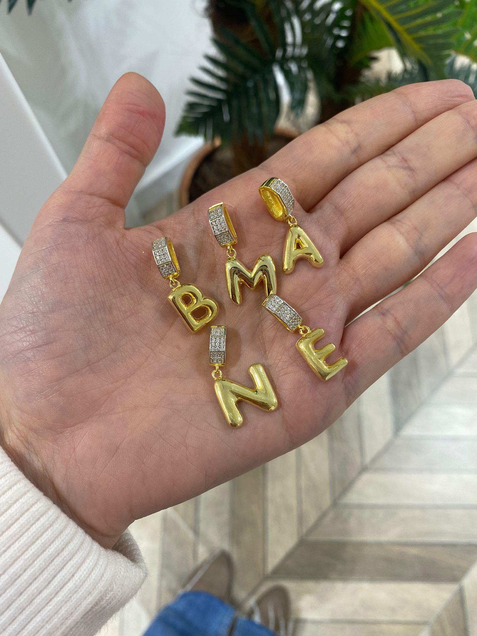 Kadın Gümüş Harf Charm