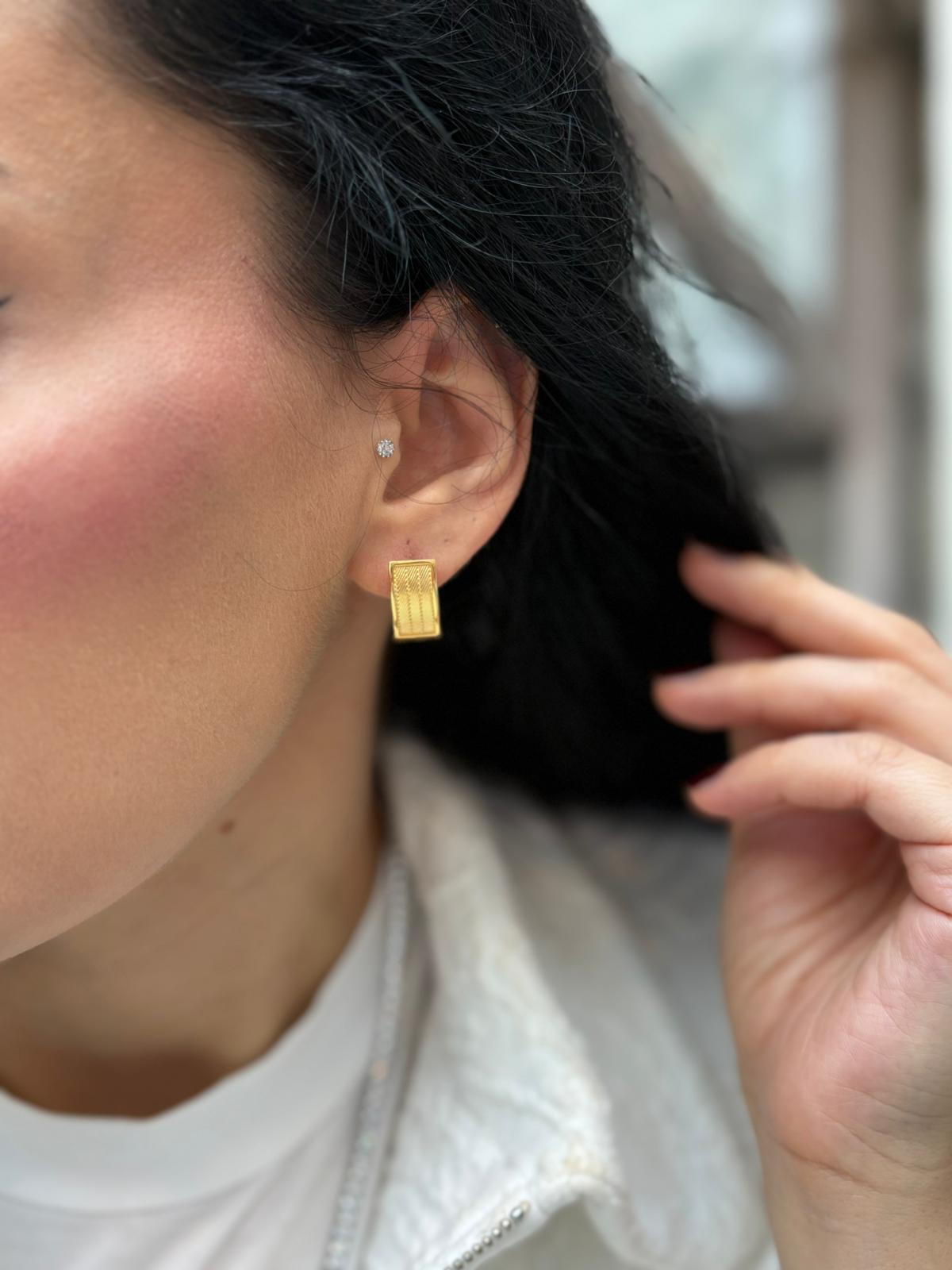 Kadın Gümüş Hasır Küpe