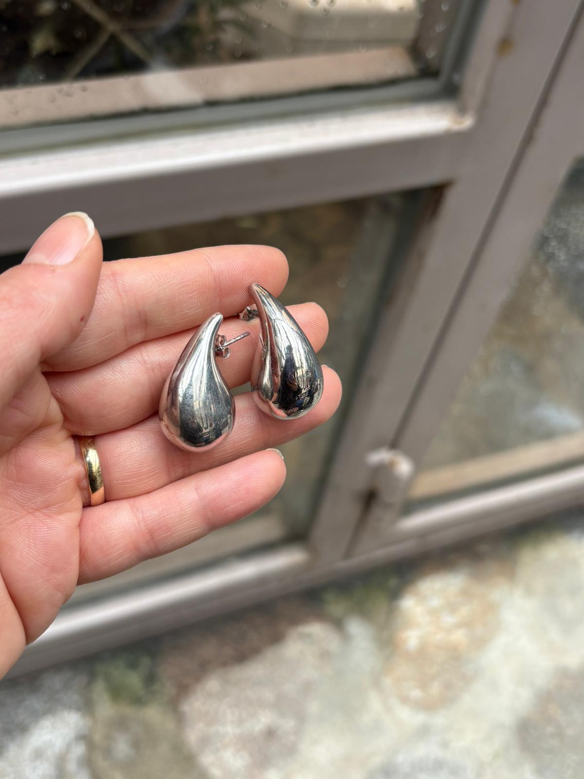 Kadın Gümüş İthal Damla Model Küpe (3.2 cm) 0233