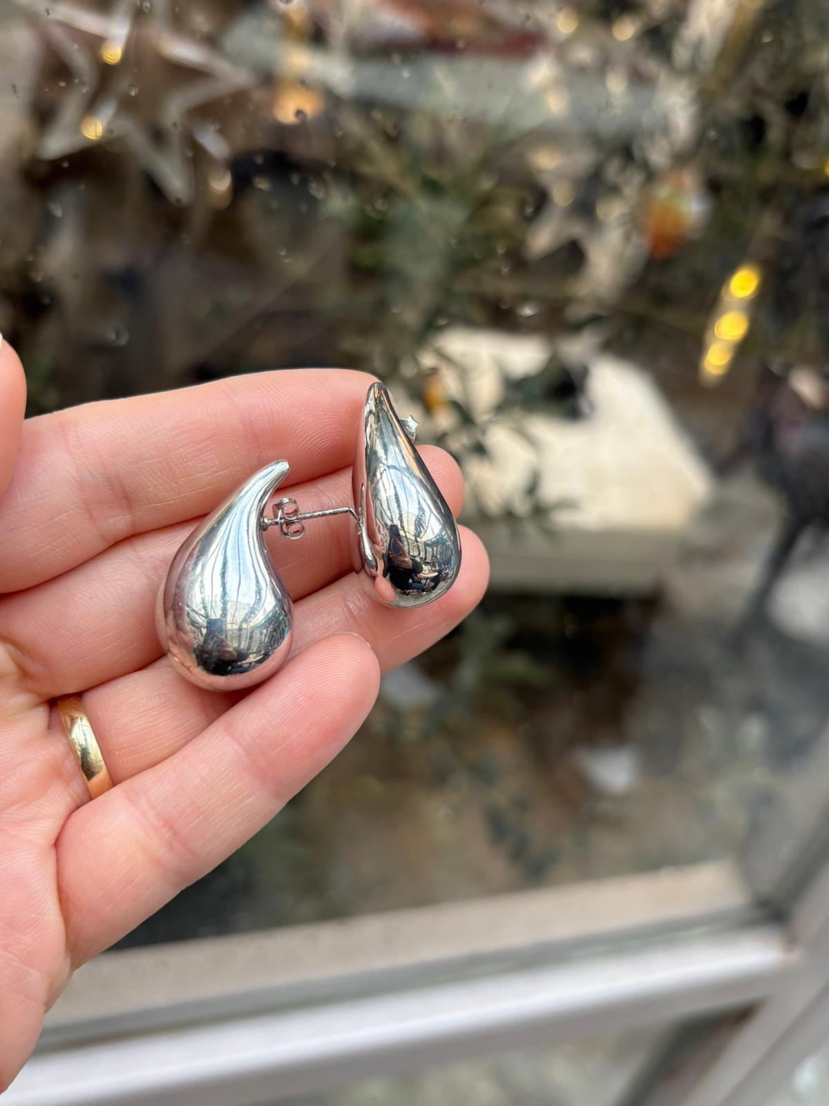 Kadın Gümüş İthal Damla Model Küpe (3.2 cm) 0233