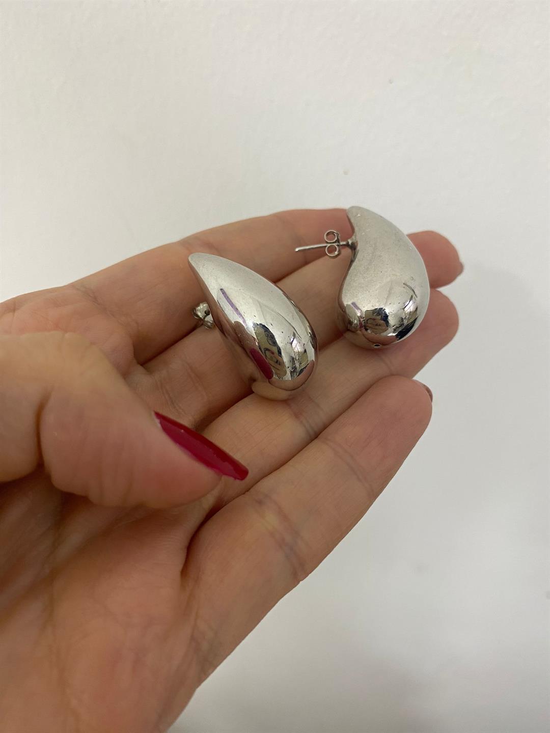 Kadın Gümüş İthal Damla Model Küpe (3.2 cm) 0233