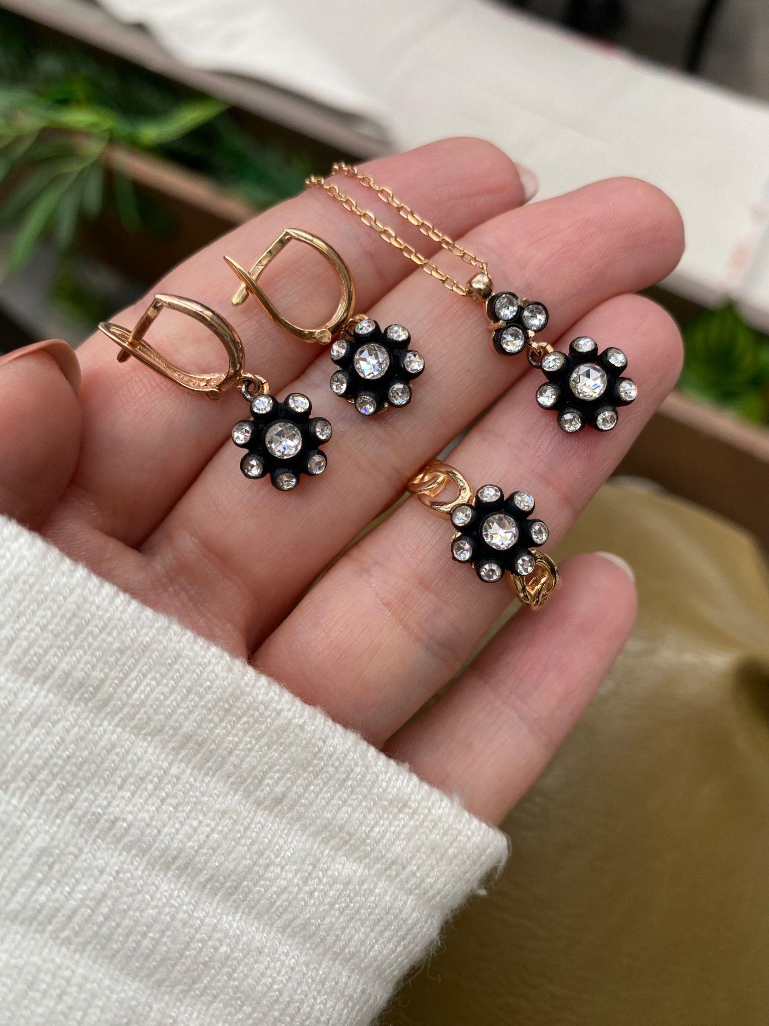 Kadın Gümüş İthal Elmas Montür Set