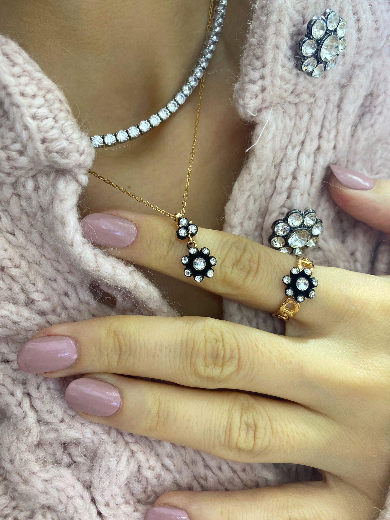 Kadın Gümüş İthal Elmas Montür Set