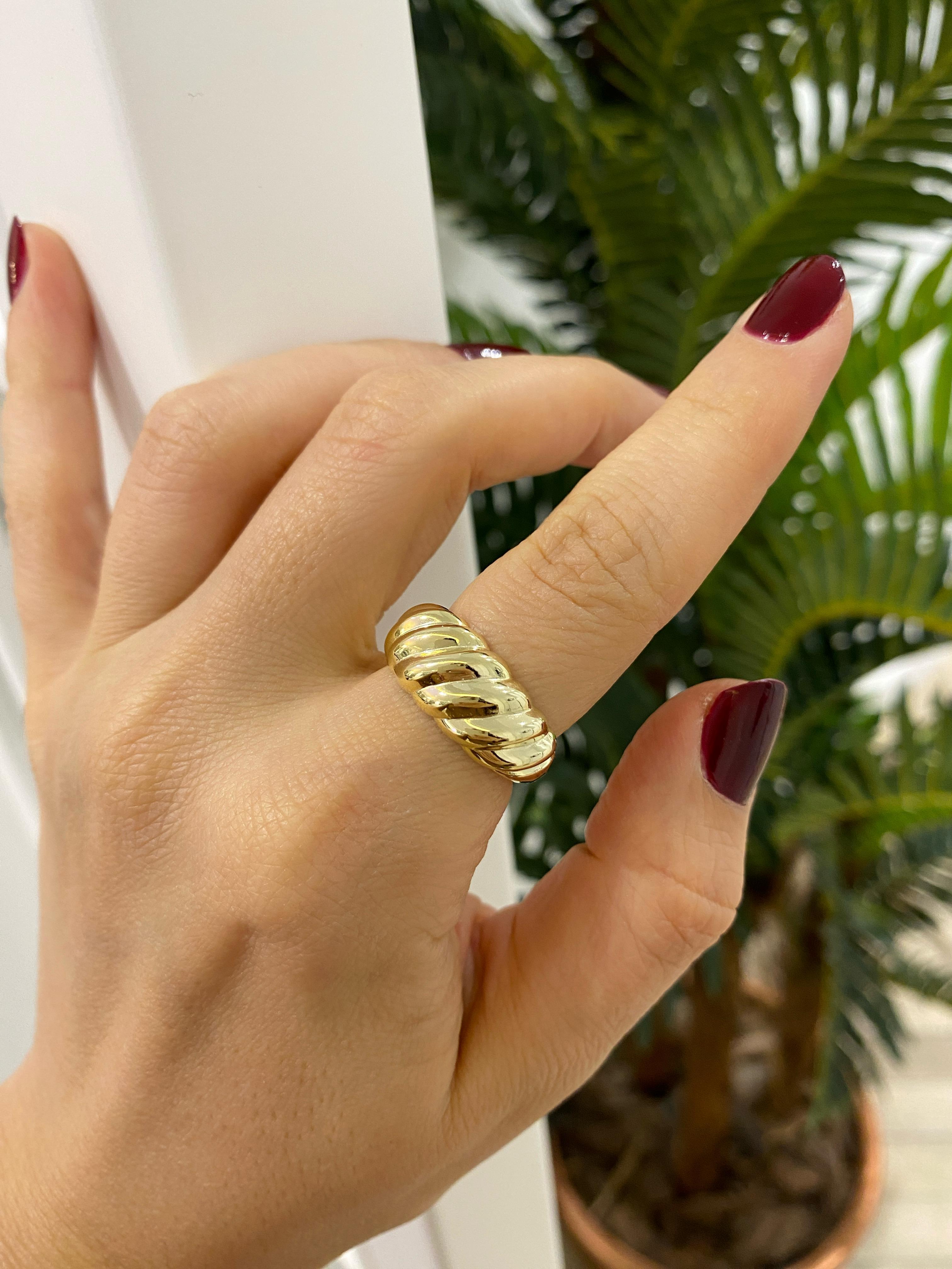 Kadın Gümüş İthal Gold İstiridye Yüzük