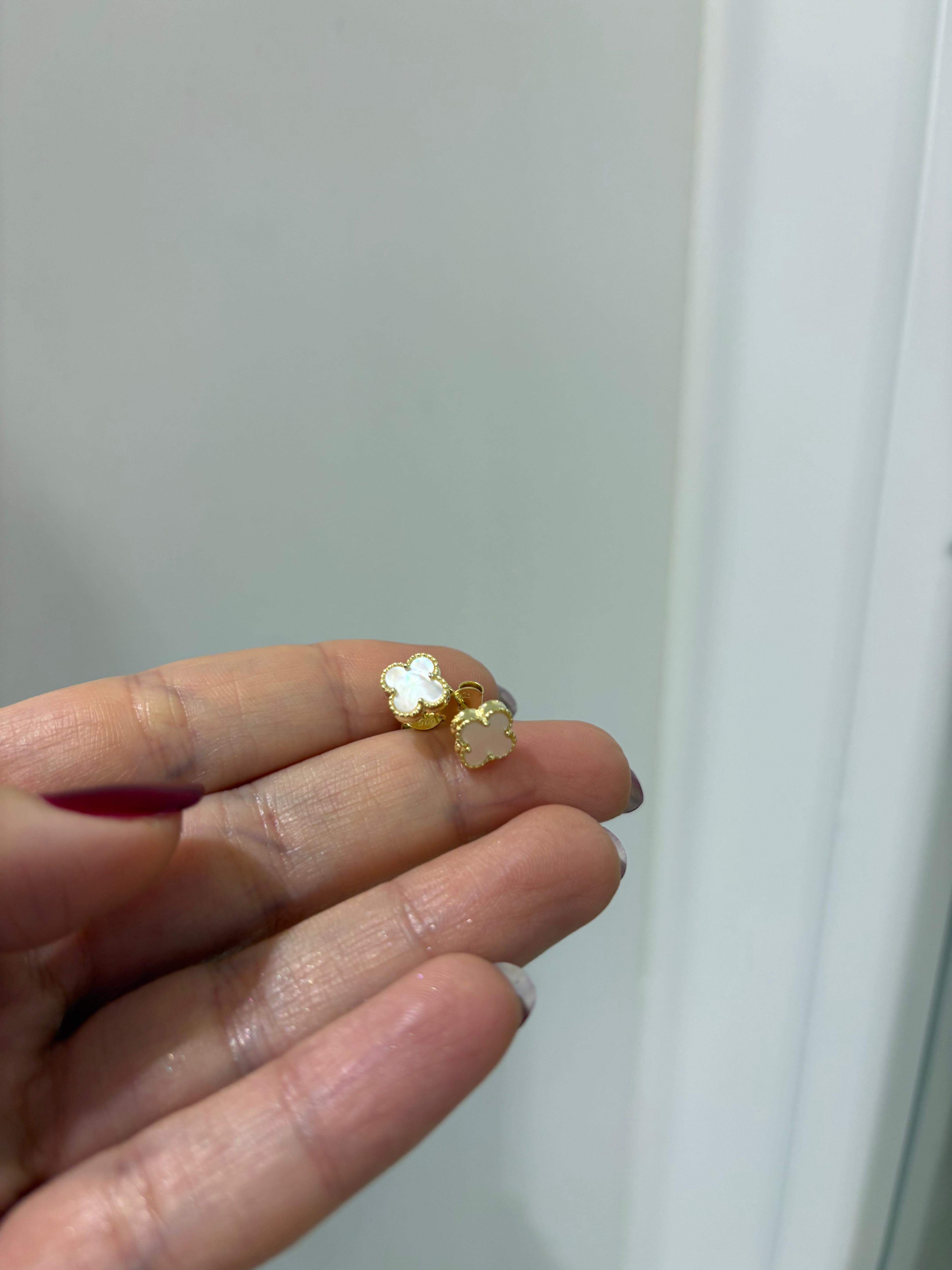 Kadın Gümüş İthal Sedef Yonca Küpe 