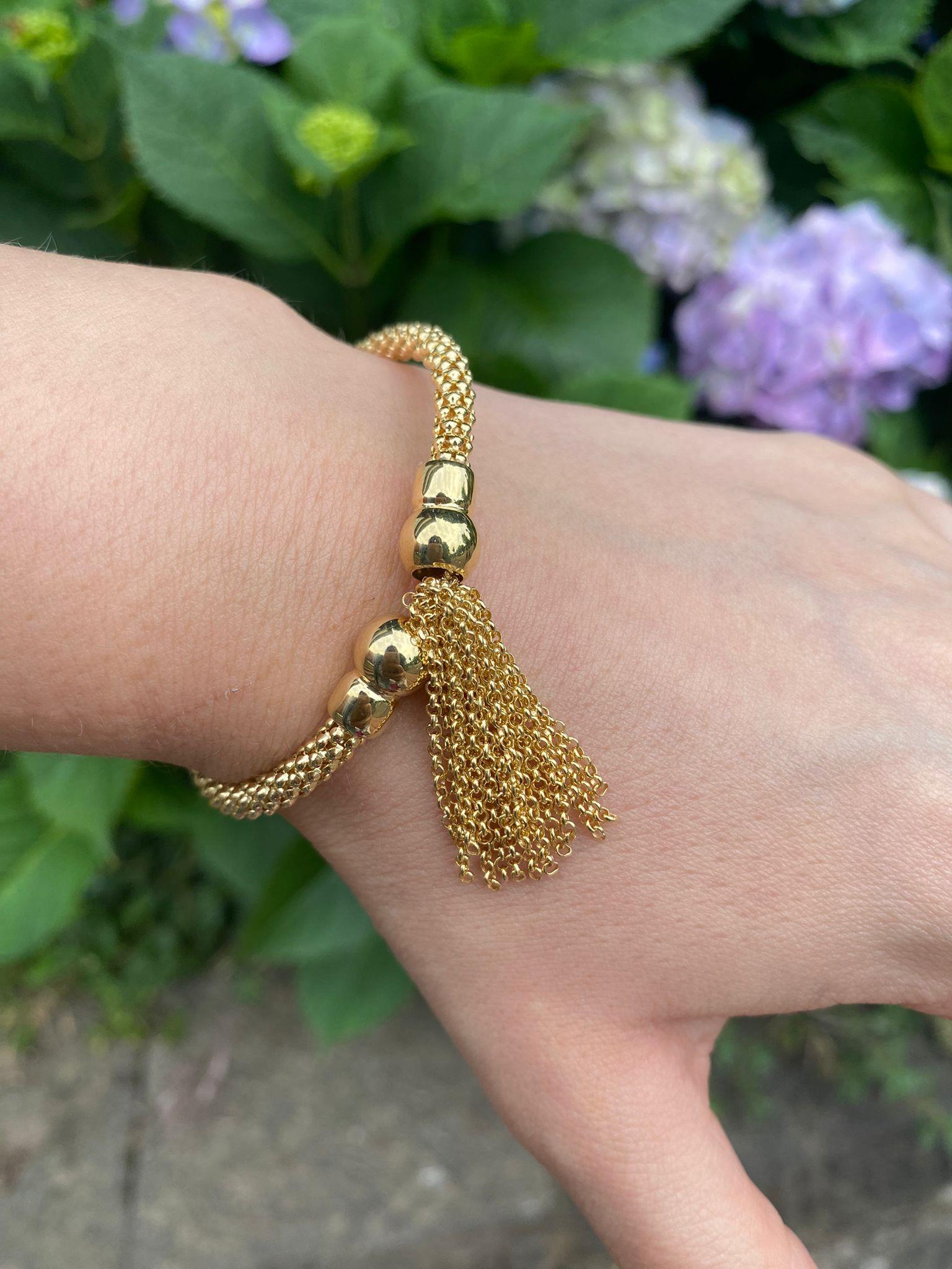 Kadın Gümüş İthal Zincir Püsküllü Özel Tasarım Bileklik