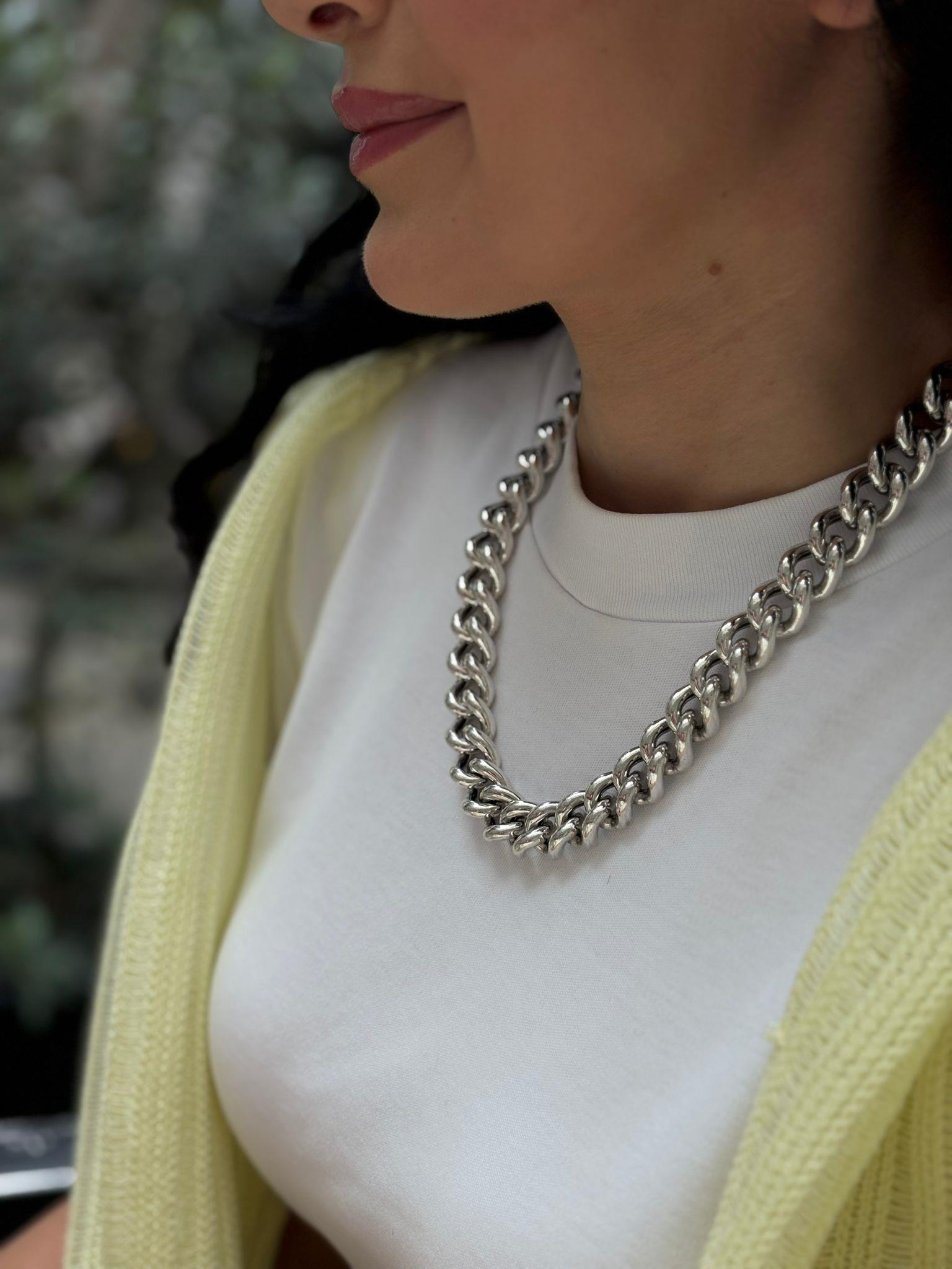 Kadın Gümüş Kalın Gurmet Kolye