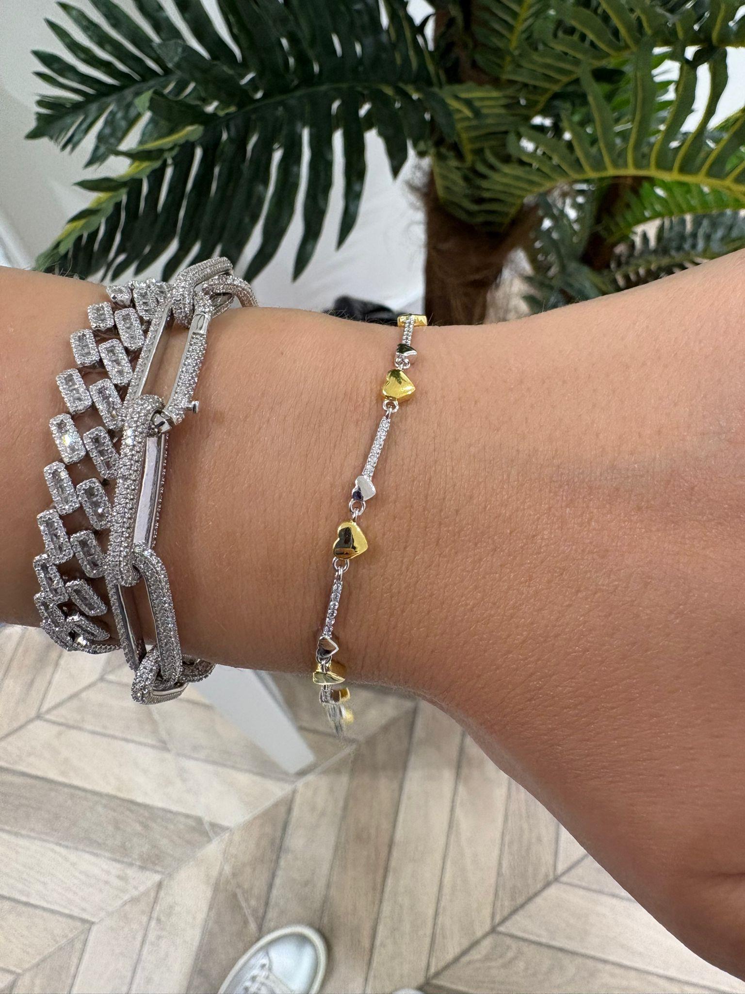 Kadın Gümüş Kalpli Suyolu Bileklik