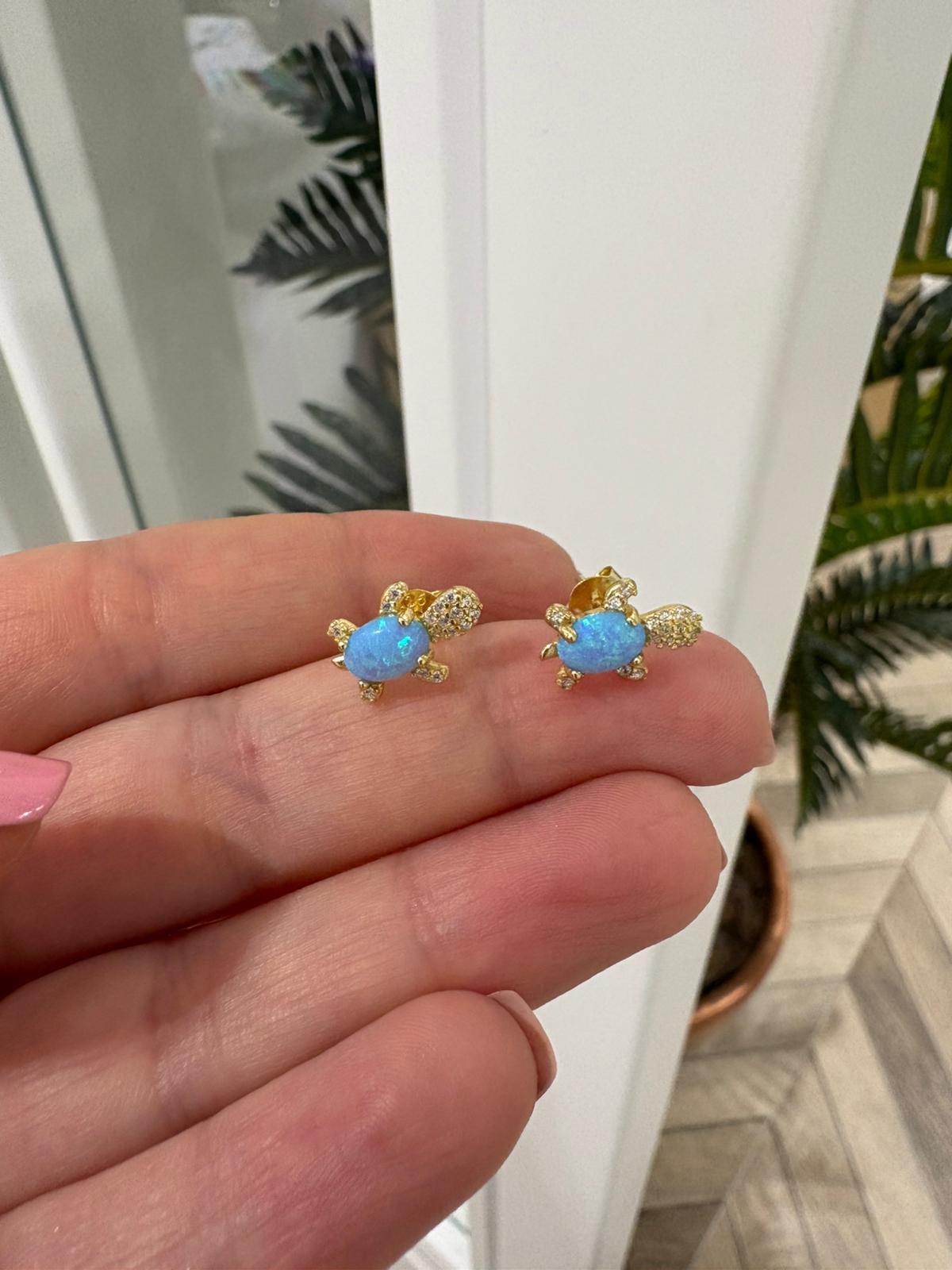 Kadın Gümüş Kaplumbağa Küpe