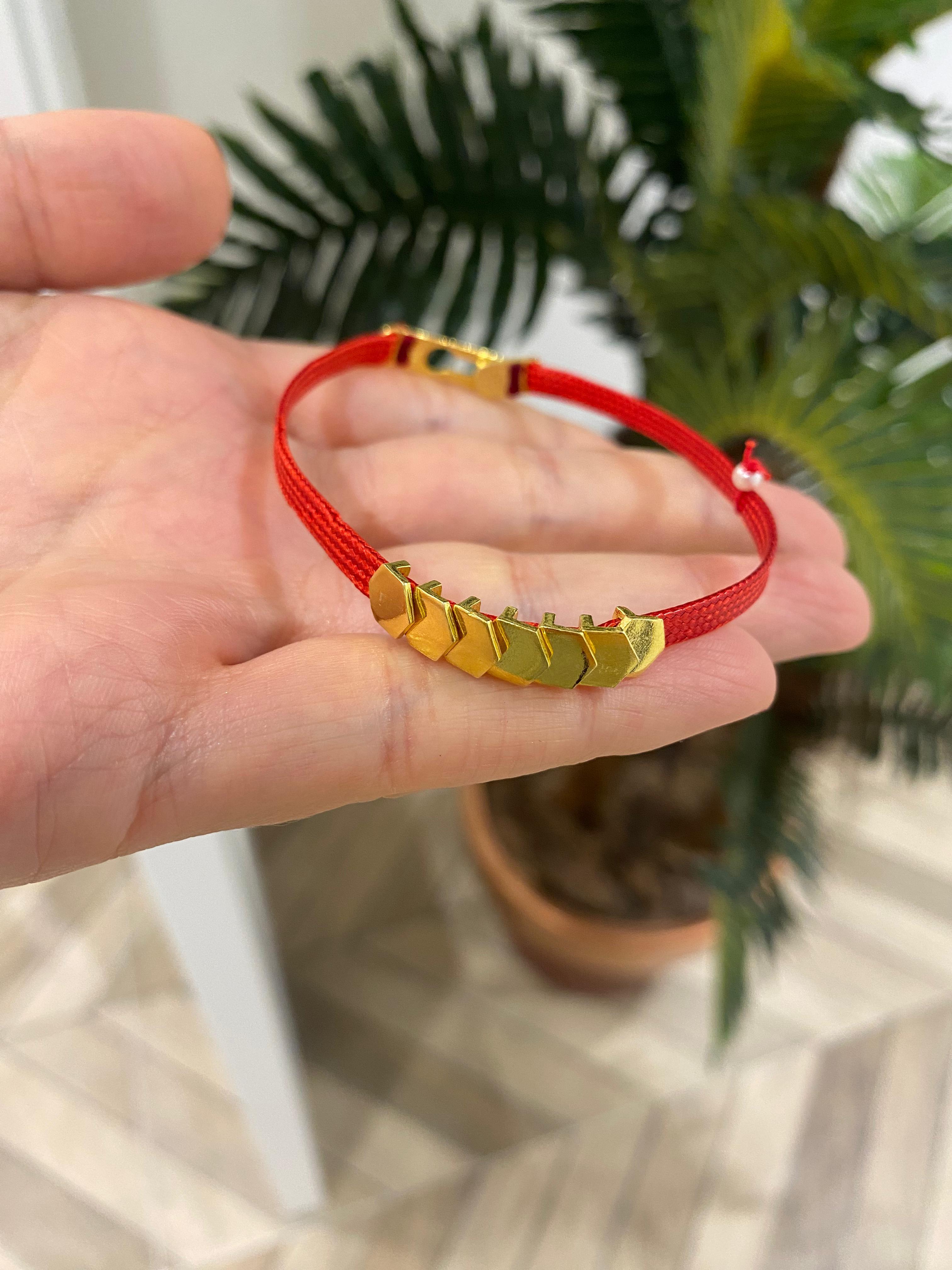 Kadın Gümüş Kırmızı Kordon Bileklik