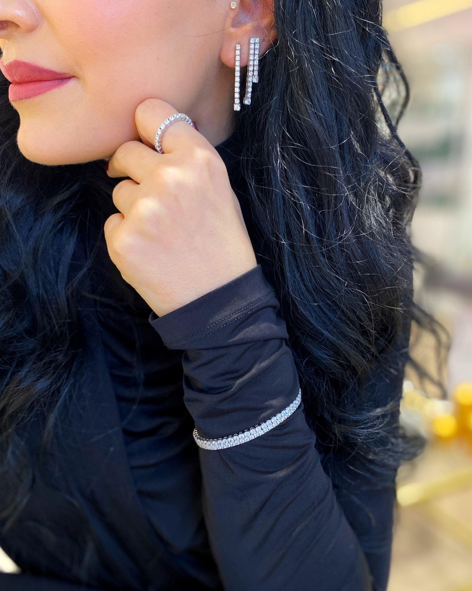 Kadın Gümüş Kombin Su Yolu Küpe 