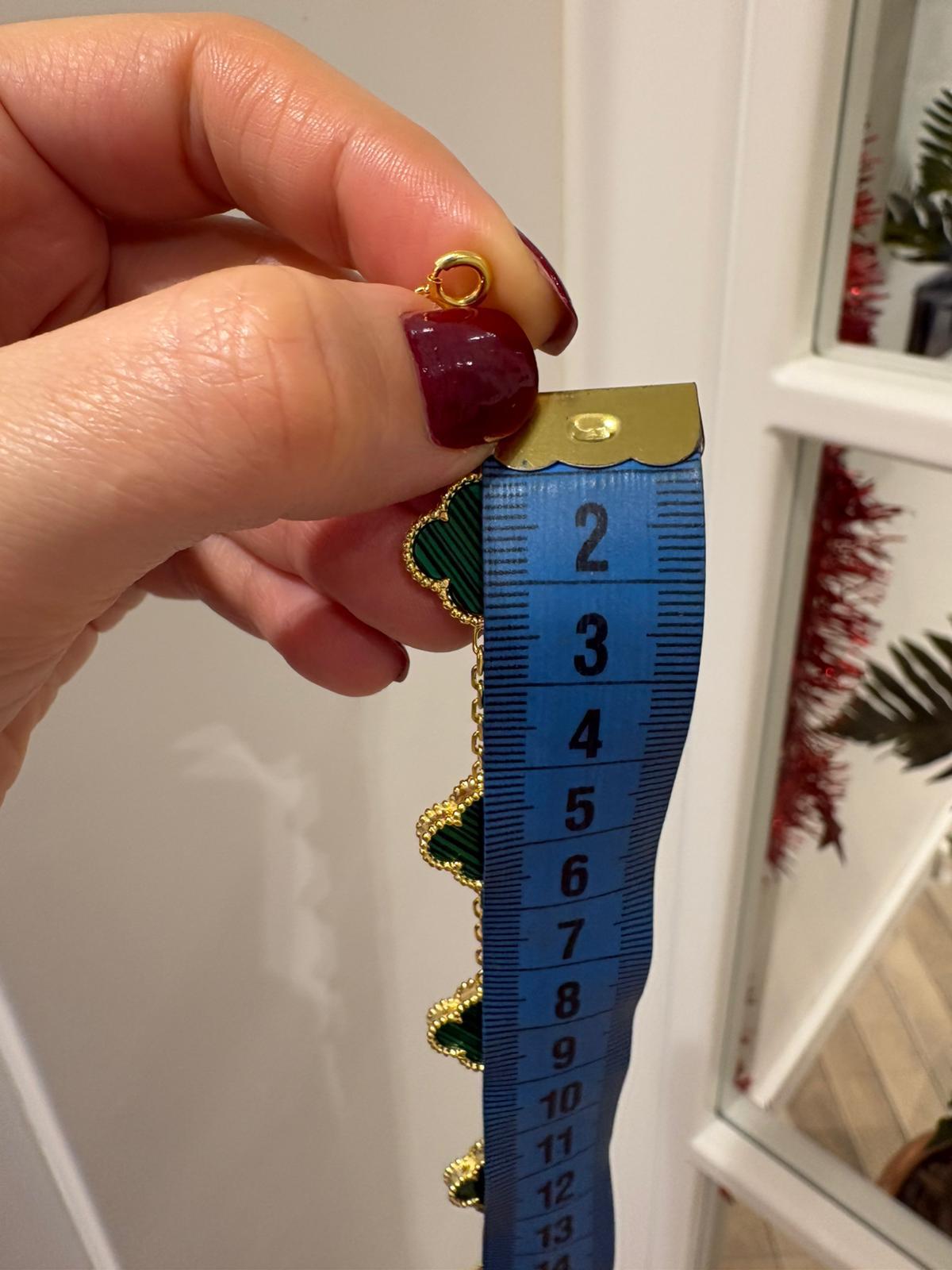 Kadın Gümüş Malahit Taşlı Yonca Bileklik