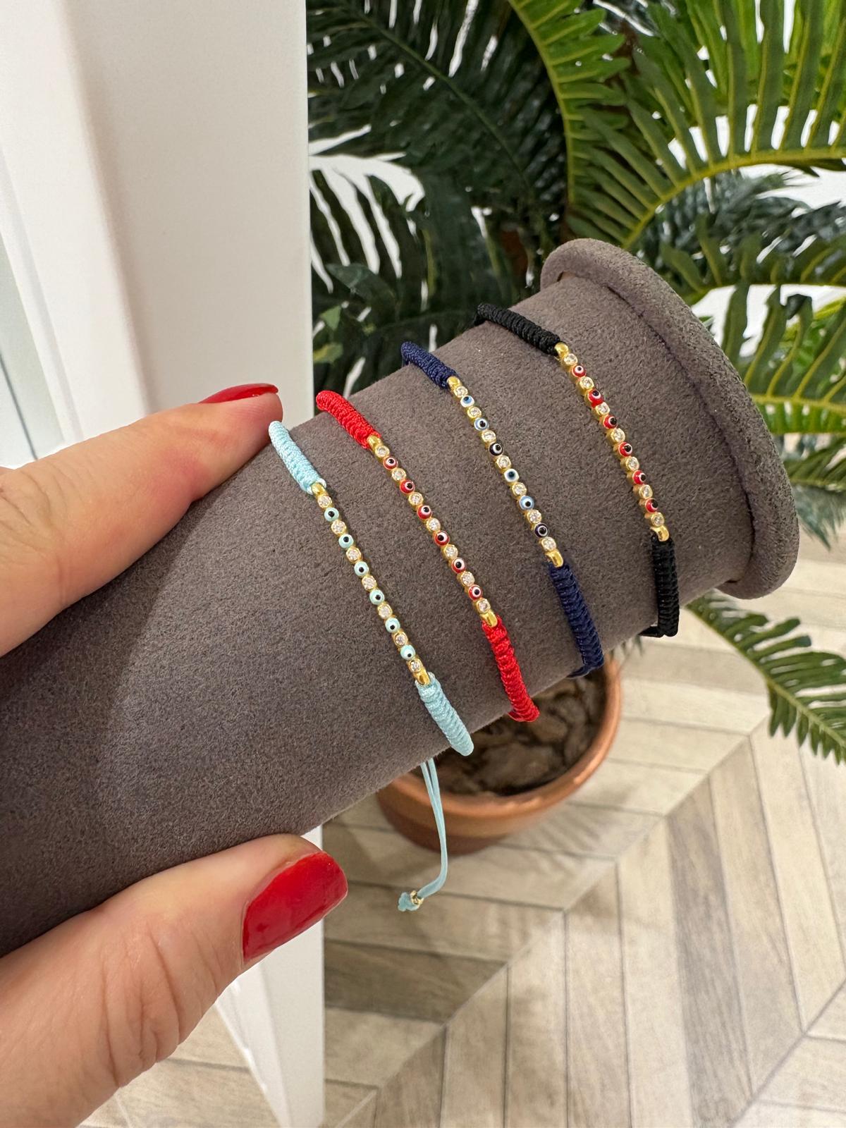 Kadın Gümüş Mineli İpli Bileklik