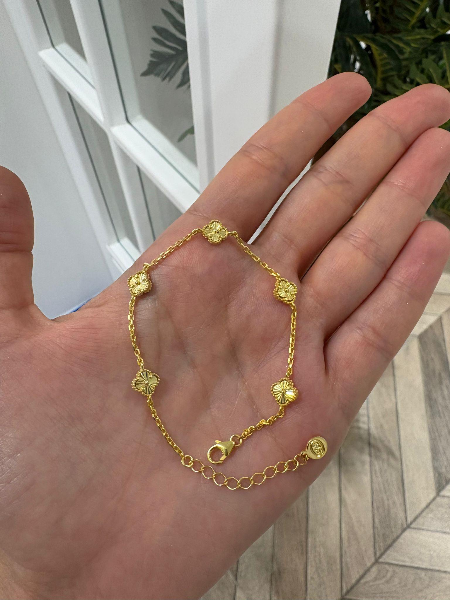 Kadın Gümüş Mini Yonca Bileklik