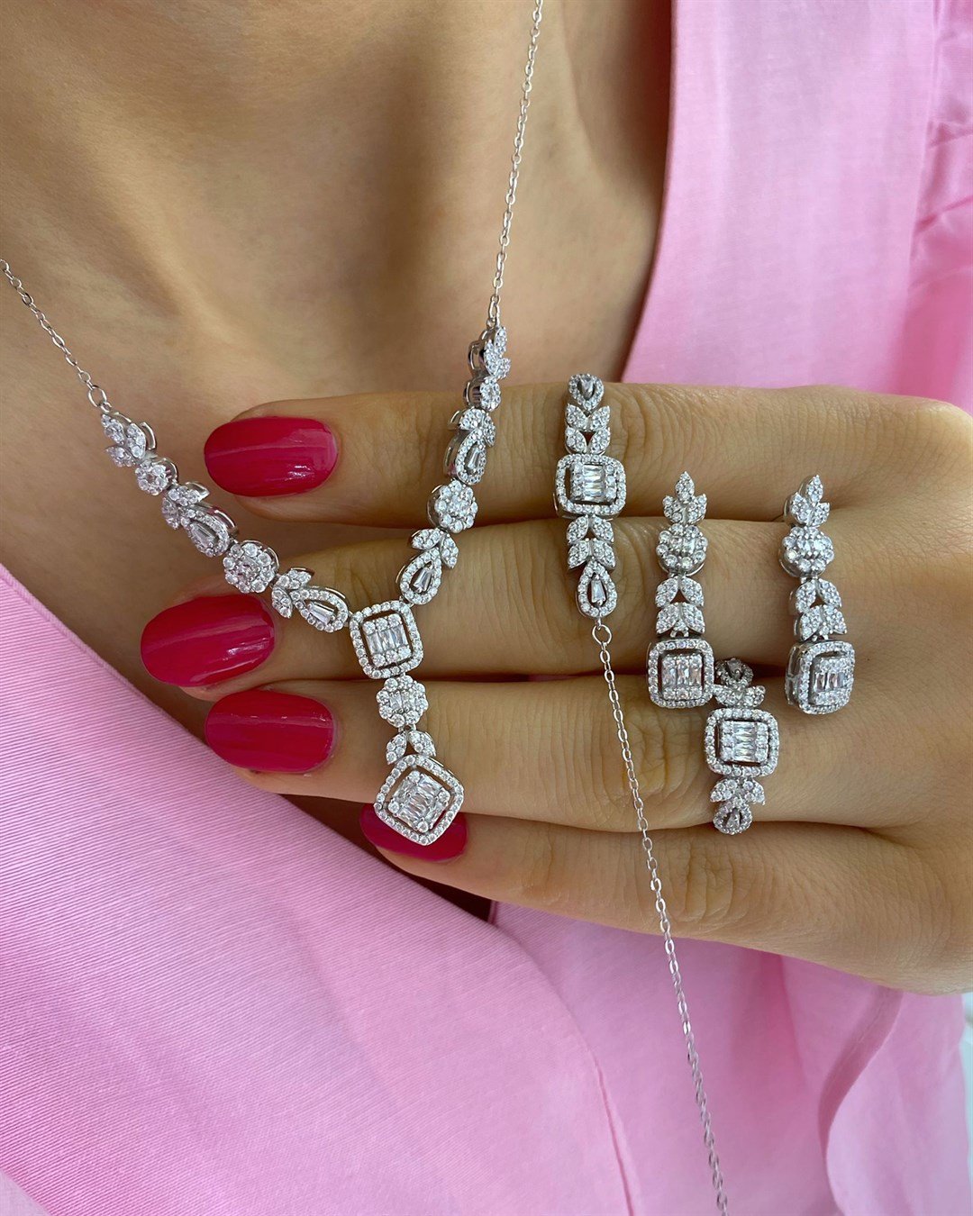 Kadın Gümüş Özel Seri İthal Baget Set