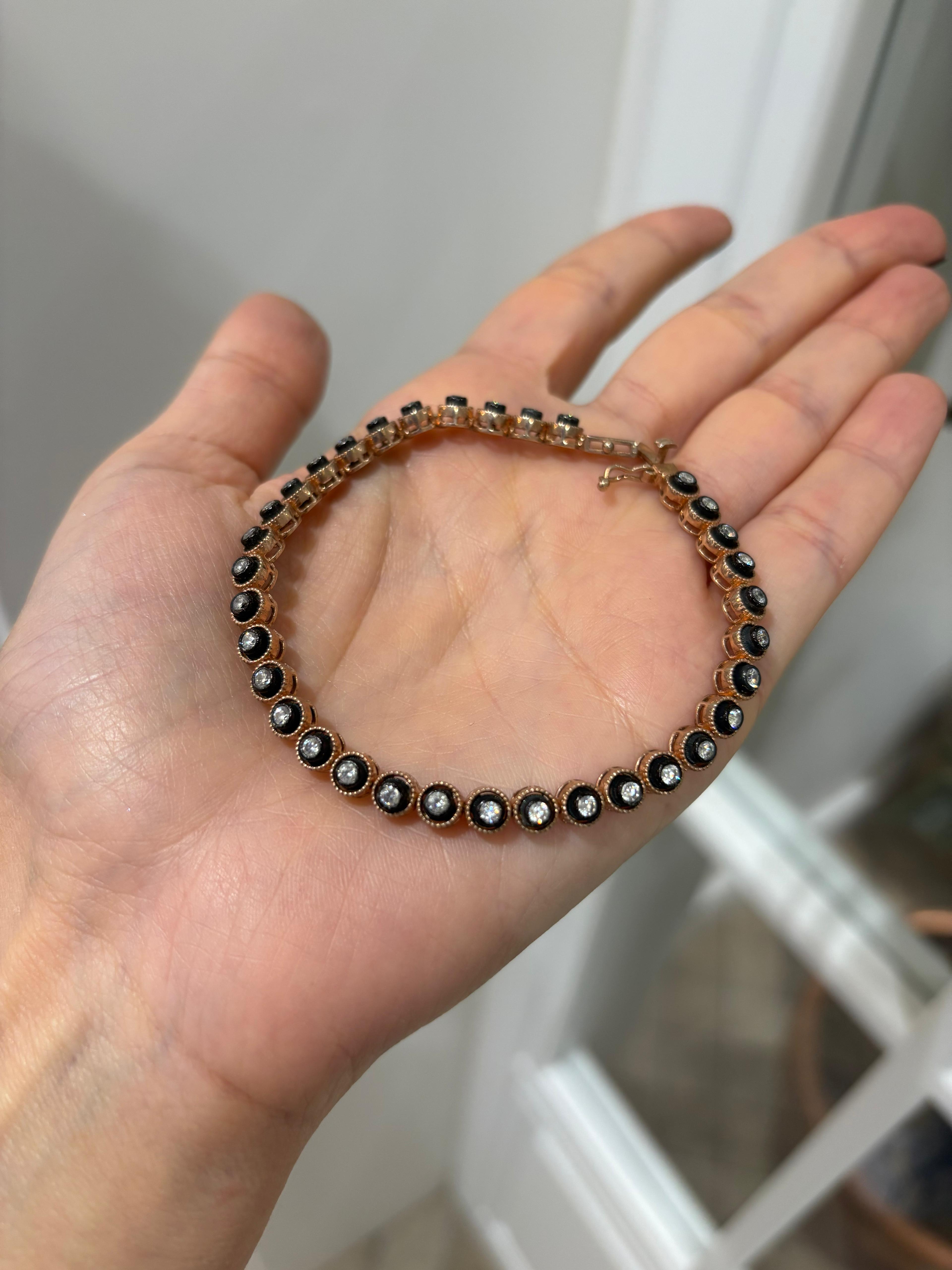 Kadın Gümüş Su Yolu Elmas Montür Bileklik 5329