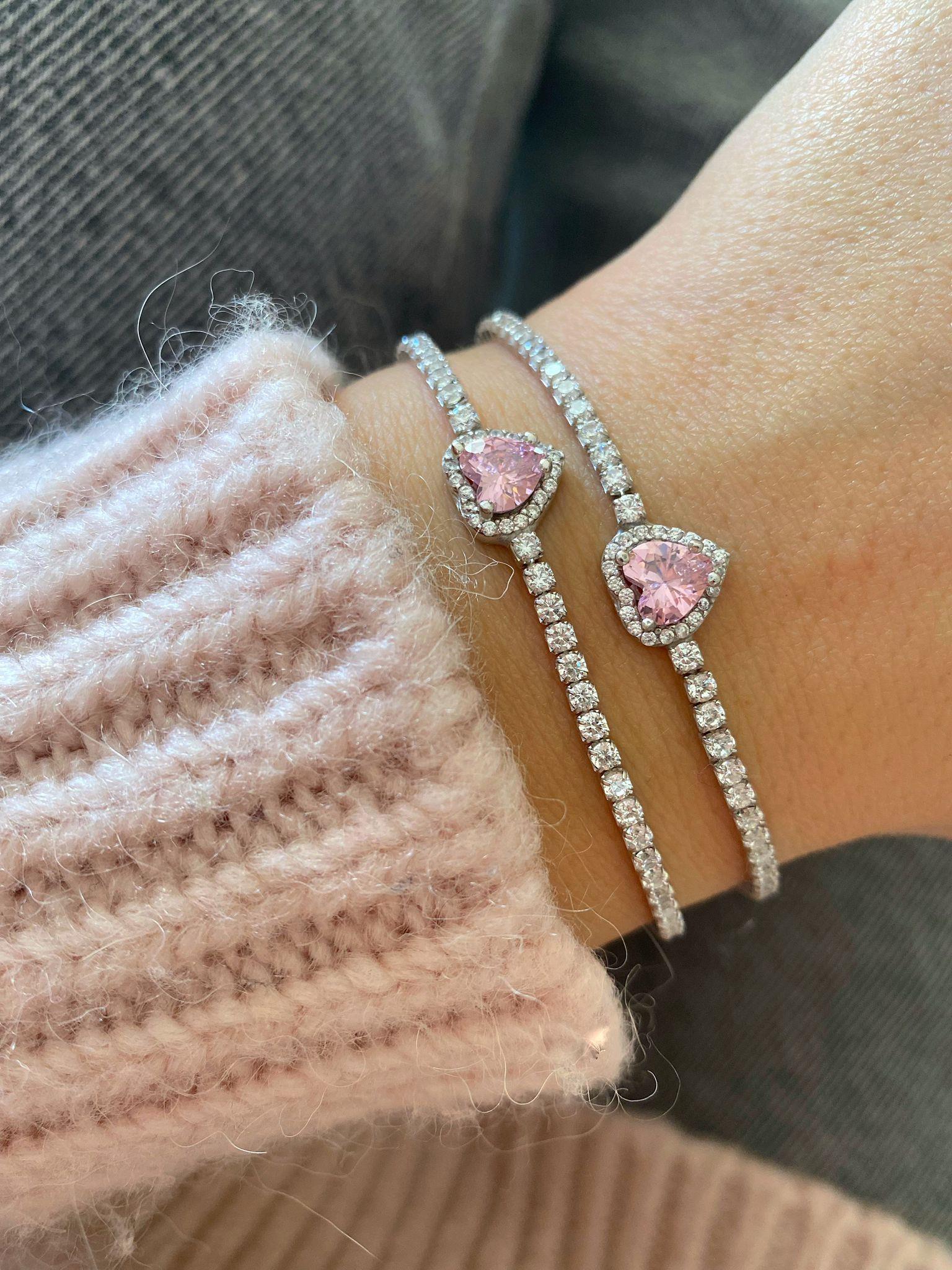 Kadın Gümüş Suyolu Kalpli Bileklik