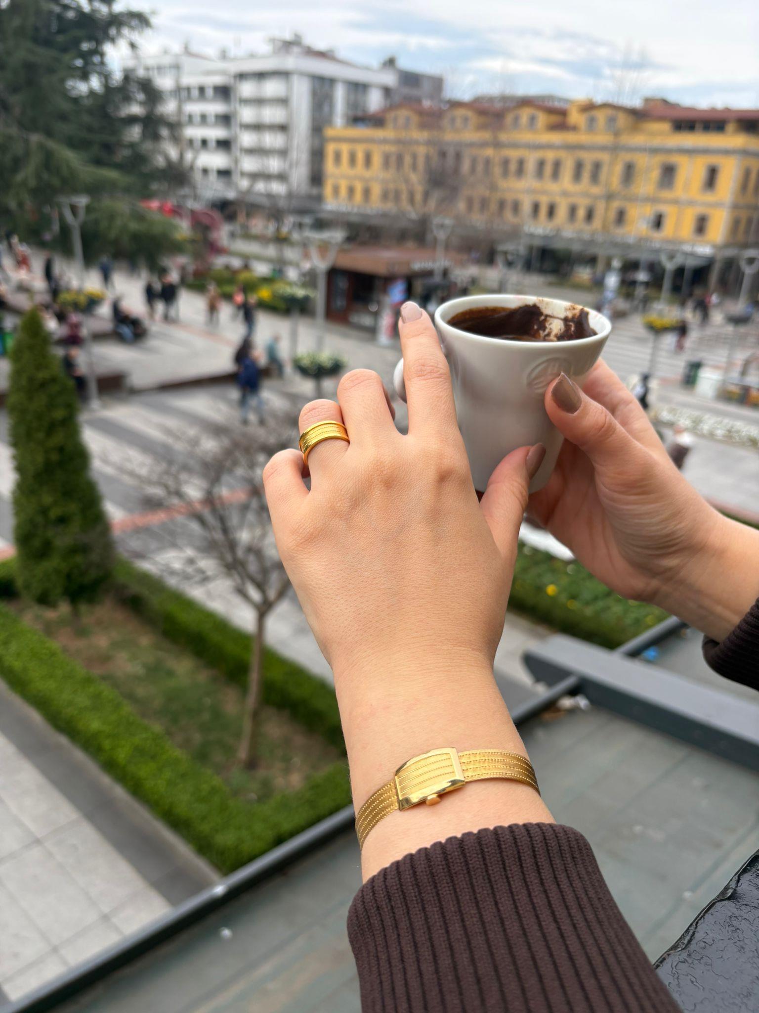 Kadın Gümüş Trabzon Hasır 5 Sıra Bileklik ve Yüzük