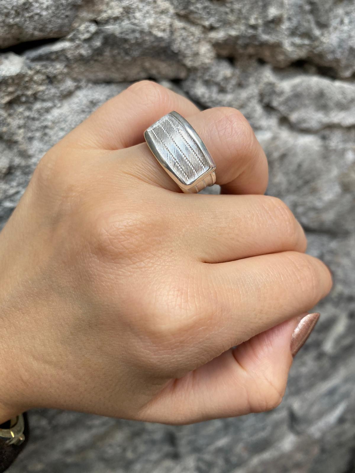 Kadın Gümüş Trabzon Hasır Yüzük 4846