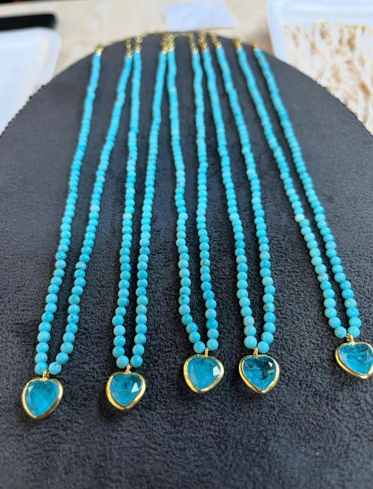 Kadın Gümüş Turkuaz Taşlı Kalp Kolye