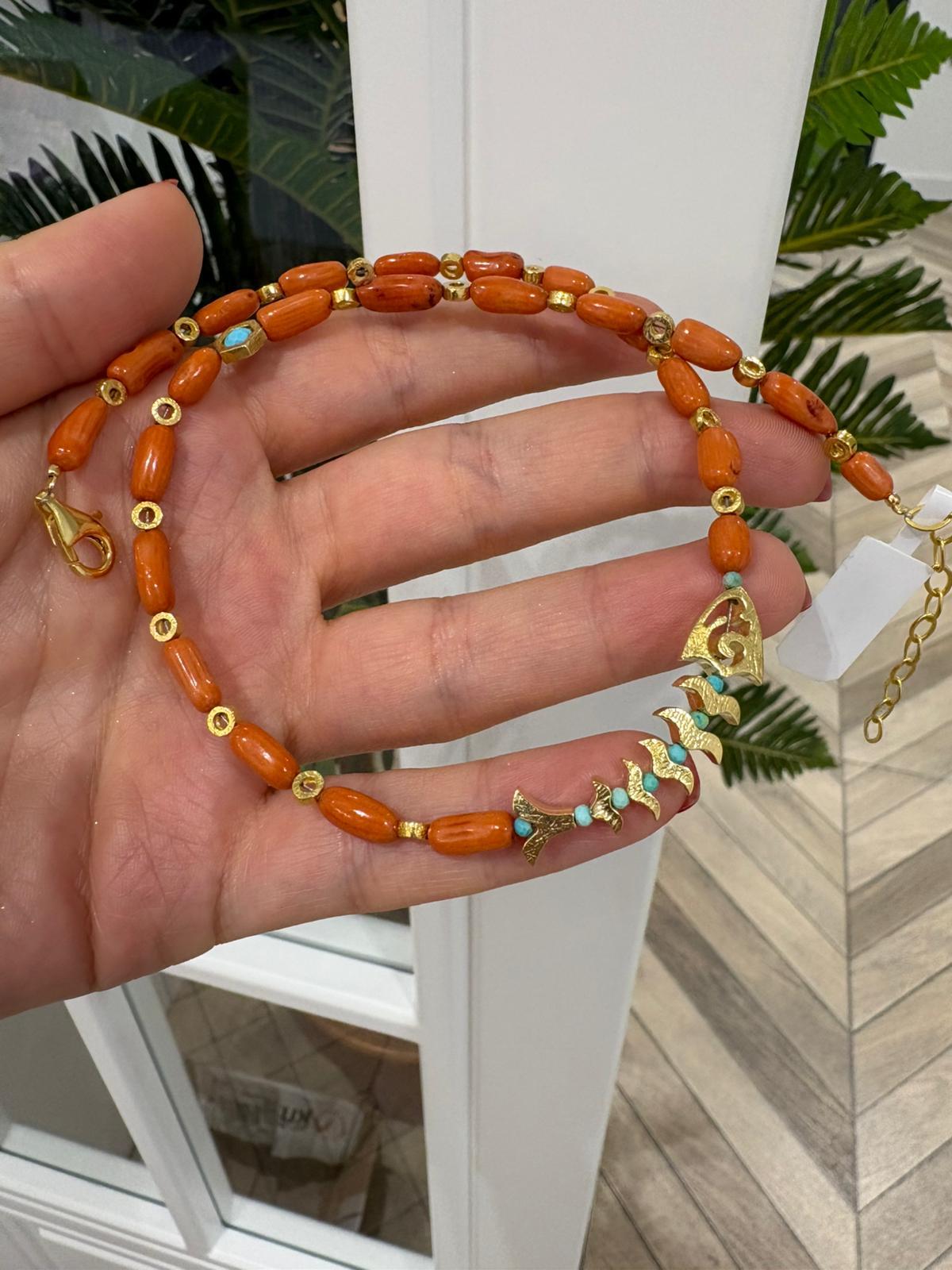 Kadın Gümüş Turuncu Doğal Taşlı Kolye