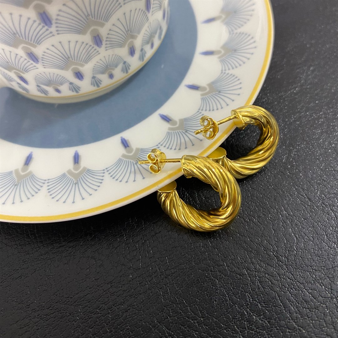 Kadın Gümüş Vintage Burgu Küpe