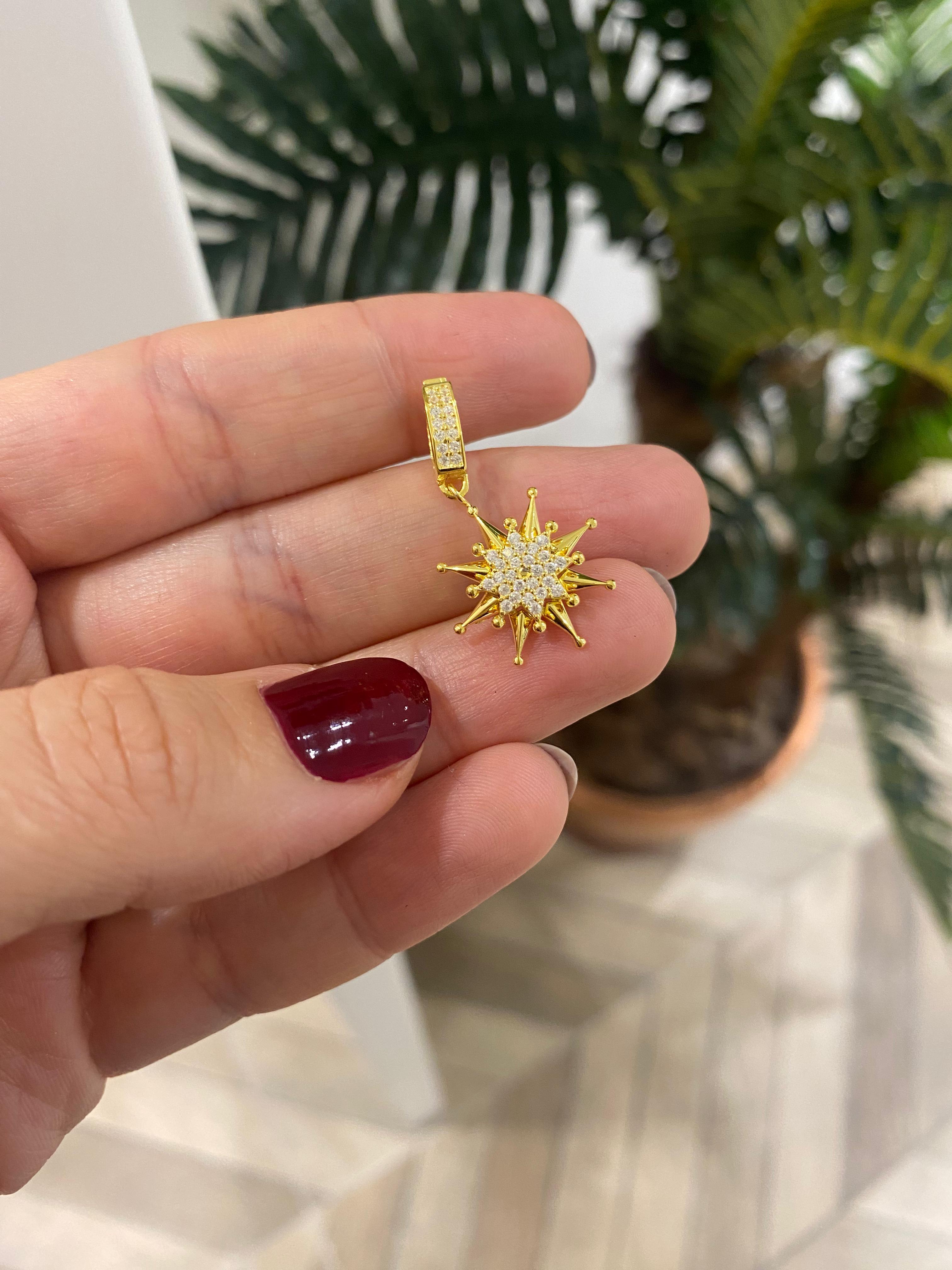 Kadın Gümüş Zirkon Taşlı Charm