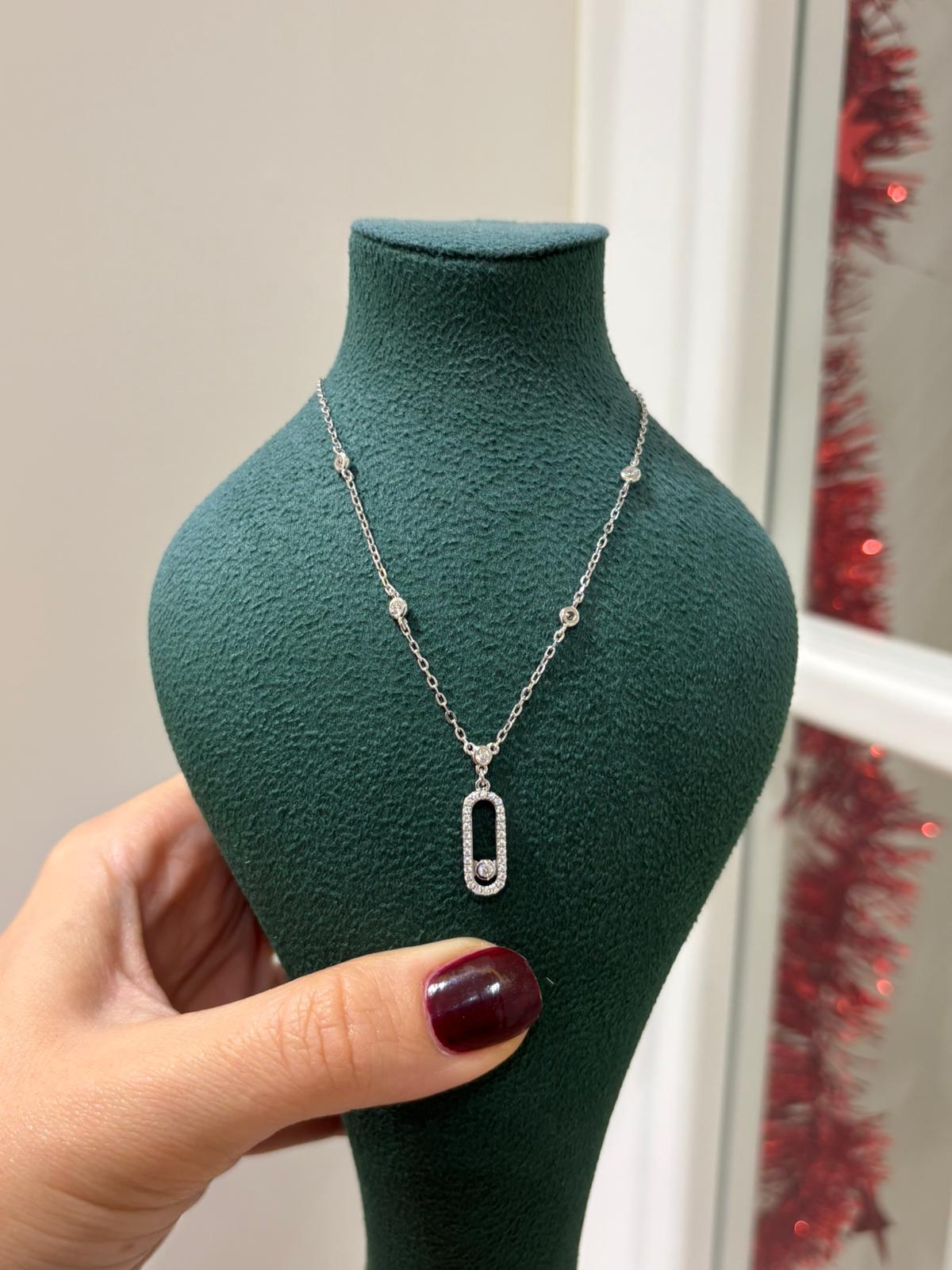 Kadın Gümüş Zirkon Taşlı Kolye 