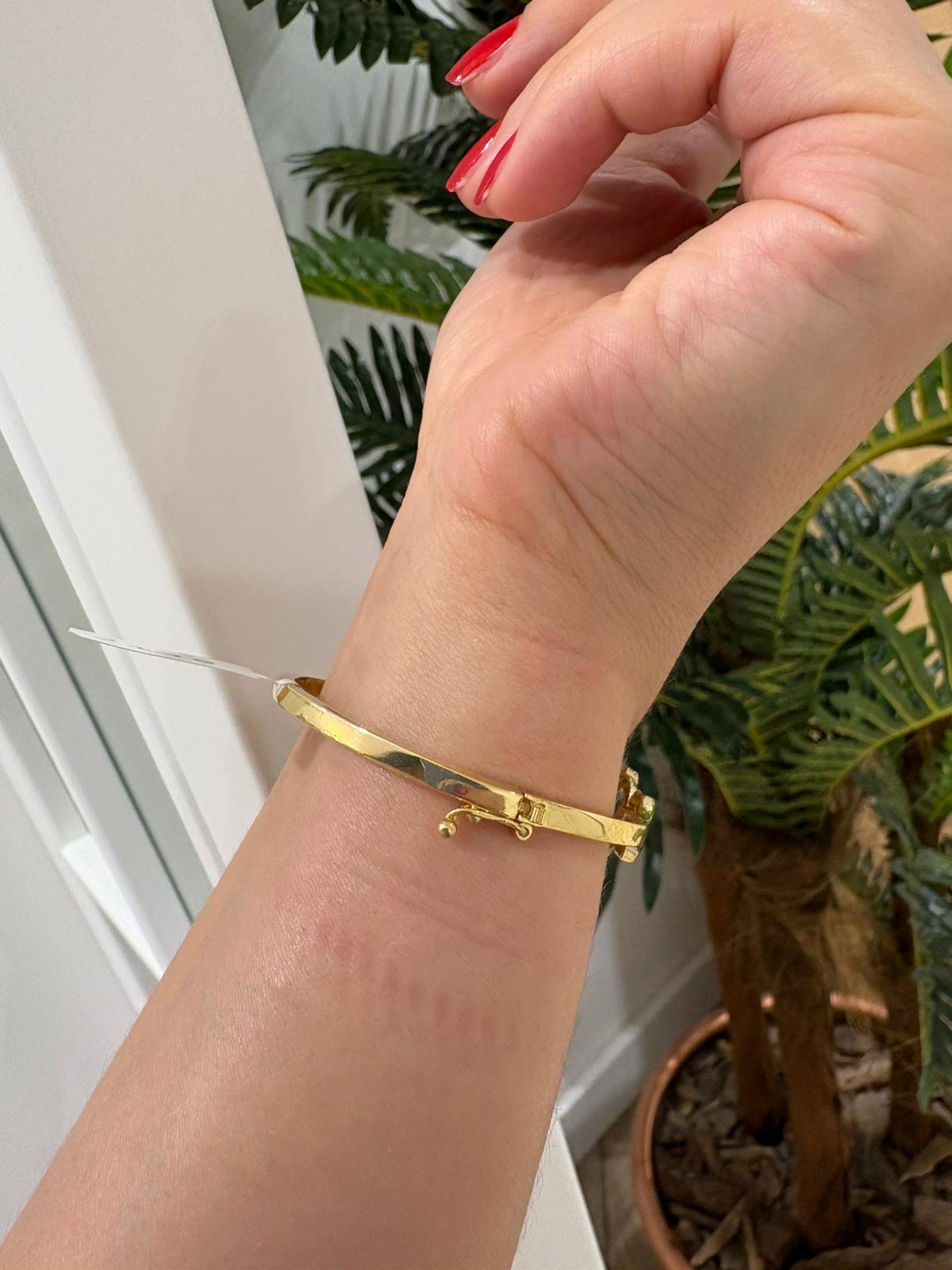 Kadın Gümüş Zirkon Taşlı Tasarım Kelepçe Bileklik