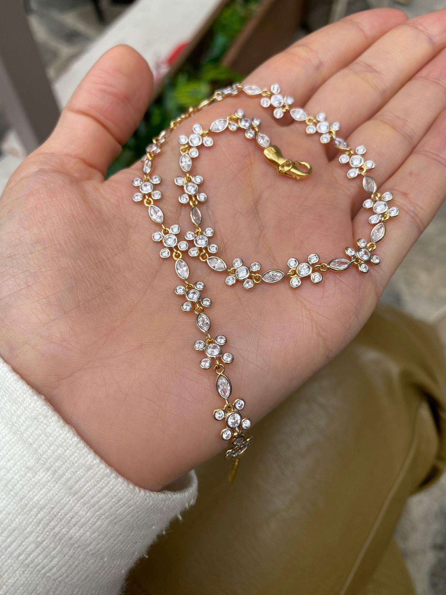 Kadın Gümüş Zirkon Taşlı Tasarım Kolye