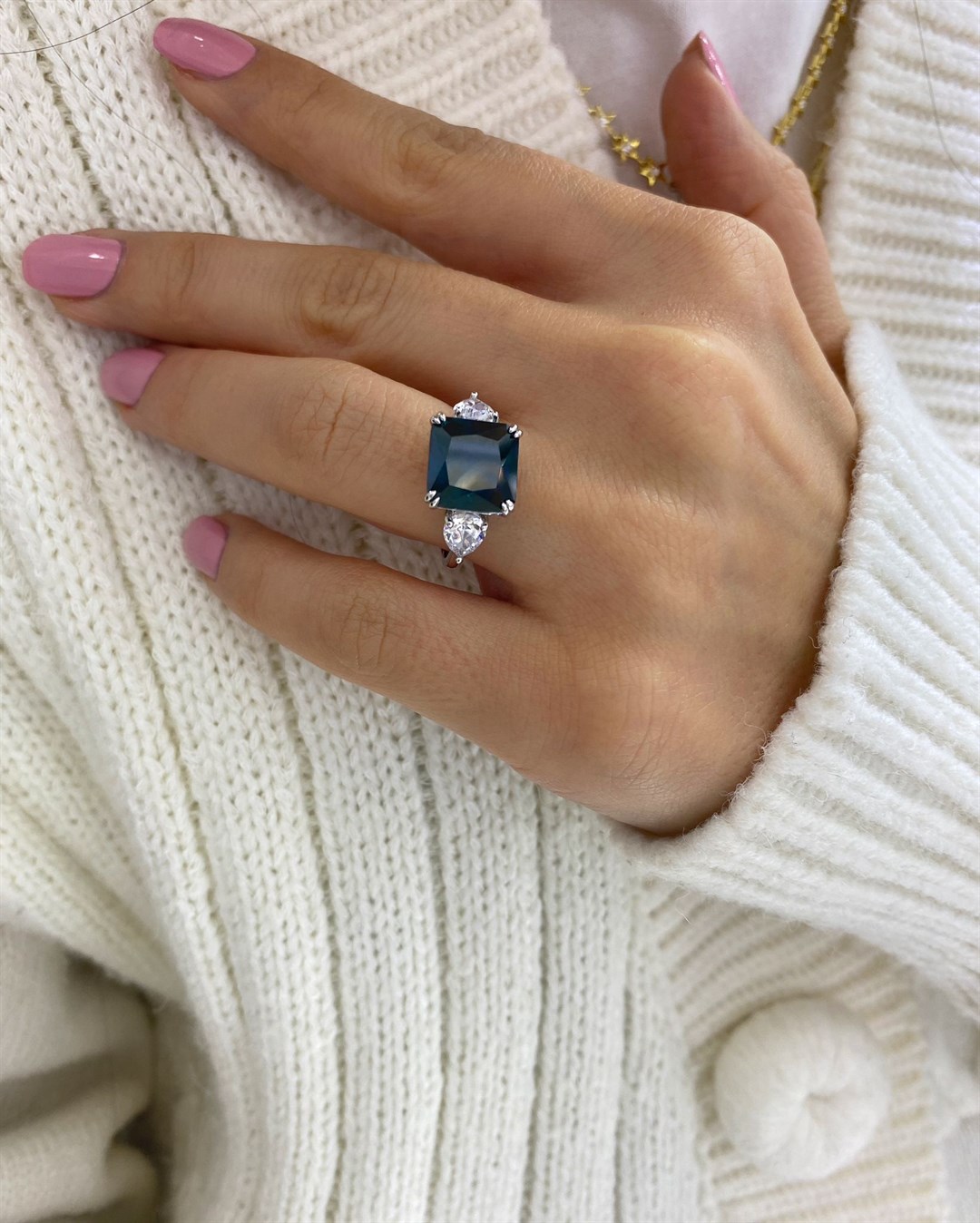 Kadın Gümüş Zirkon Taşlı Yüzük