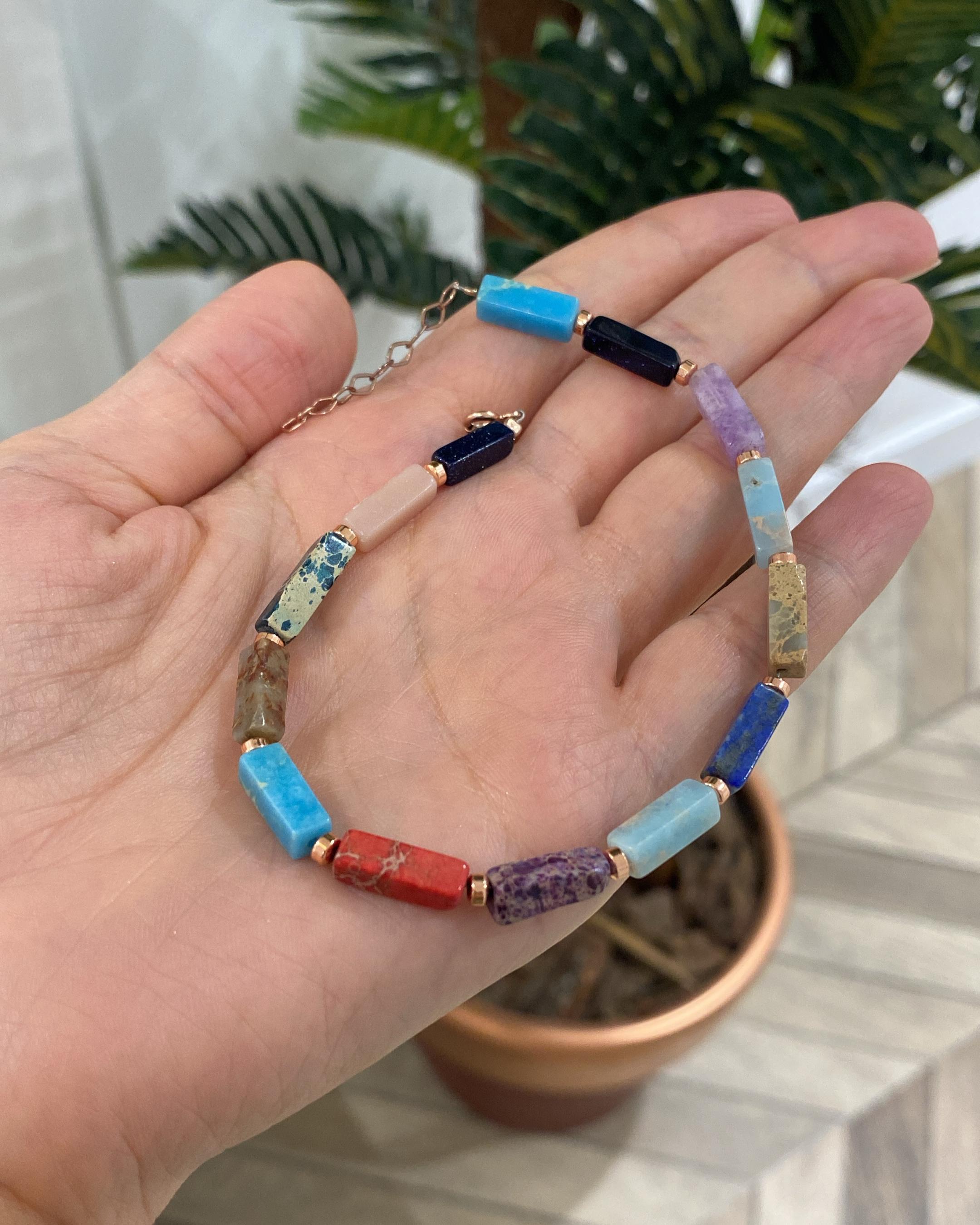 Kadın Renkli Doğal Taşlı Hal Hal