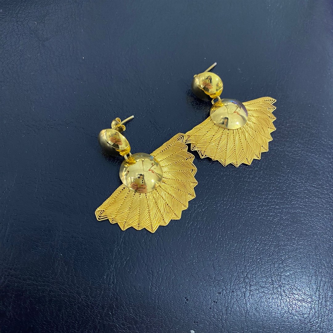 Kadın Yelpaze Hasır Küpe