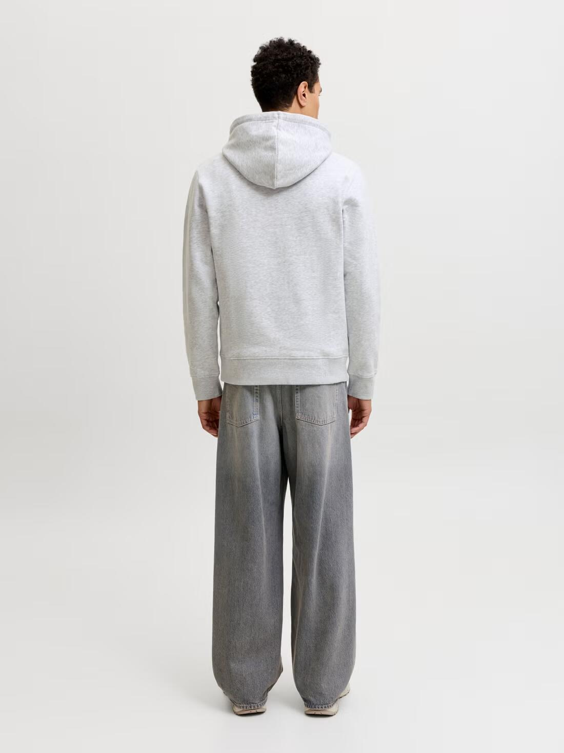 Jack&Jones  Erkek 12298419 Jjaeo Sweat Hood Beyaz