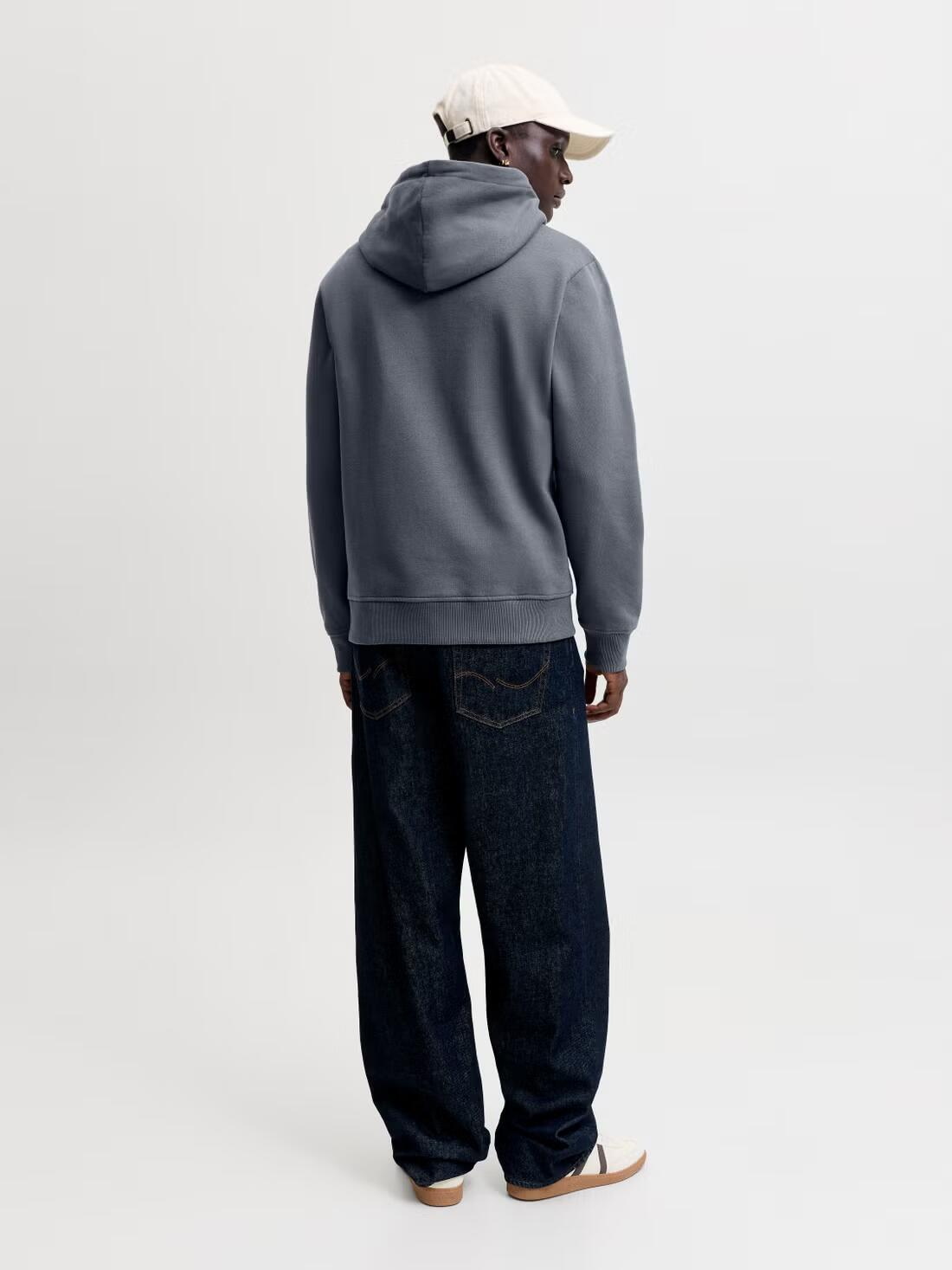 Jack&Jones  Erkek 12298419 Jjaeo Sweat Hood K.Gri