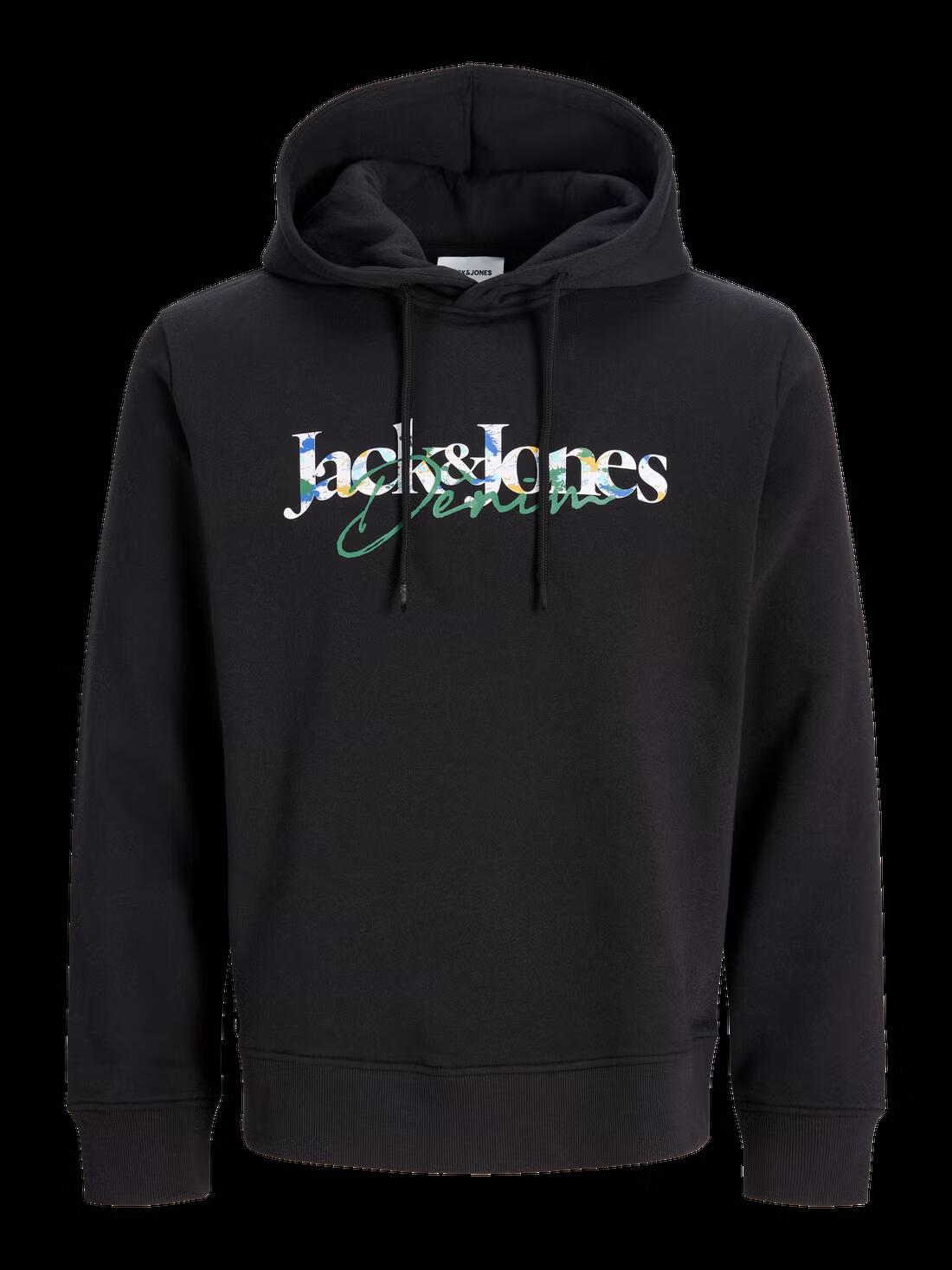 Jack&Jones  Erkek 12298419 Jjaeo Sweat Hood Siyah