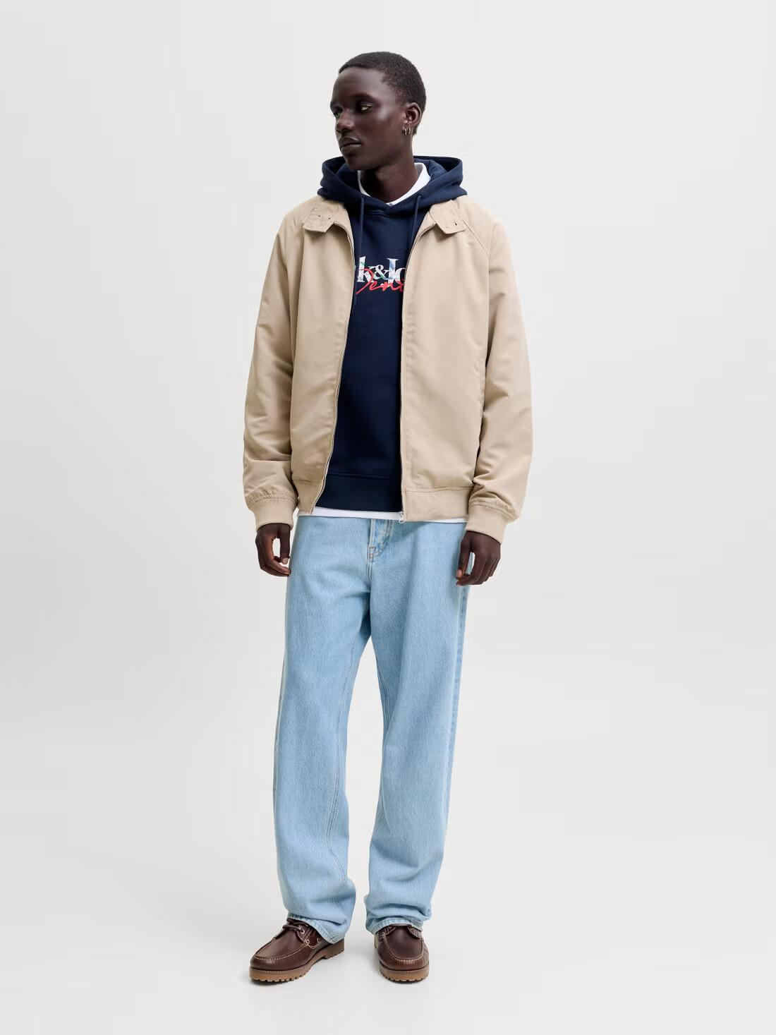 Jack&Jones  Erkek 12298419 Jjaeo Sweat Hood Lacivert