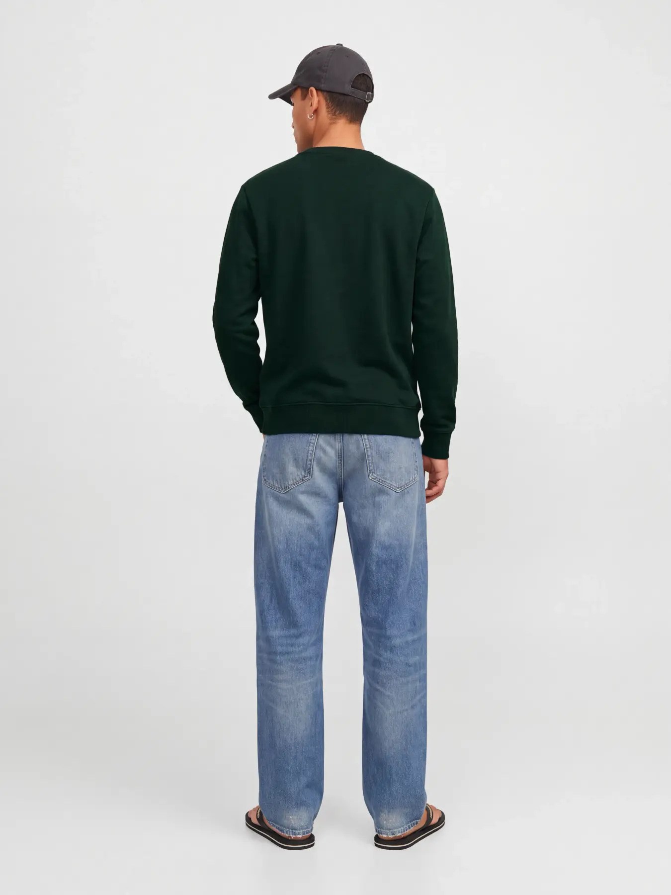 Jack&Jones Erkek 12298431 jjmunk sweat crew neck Sweatshirts K.Yeşil