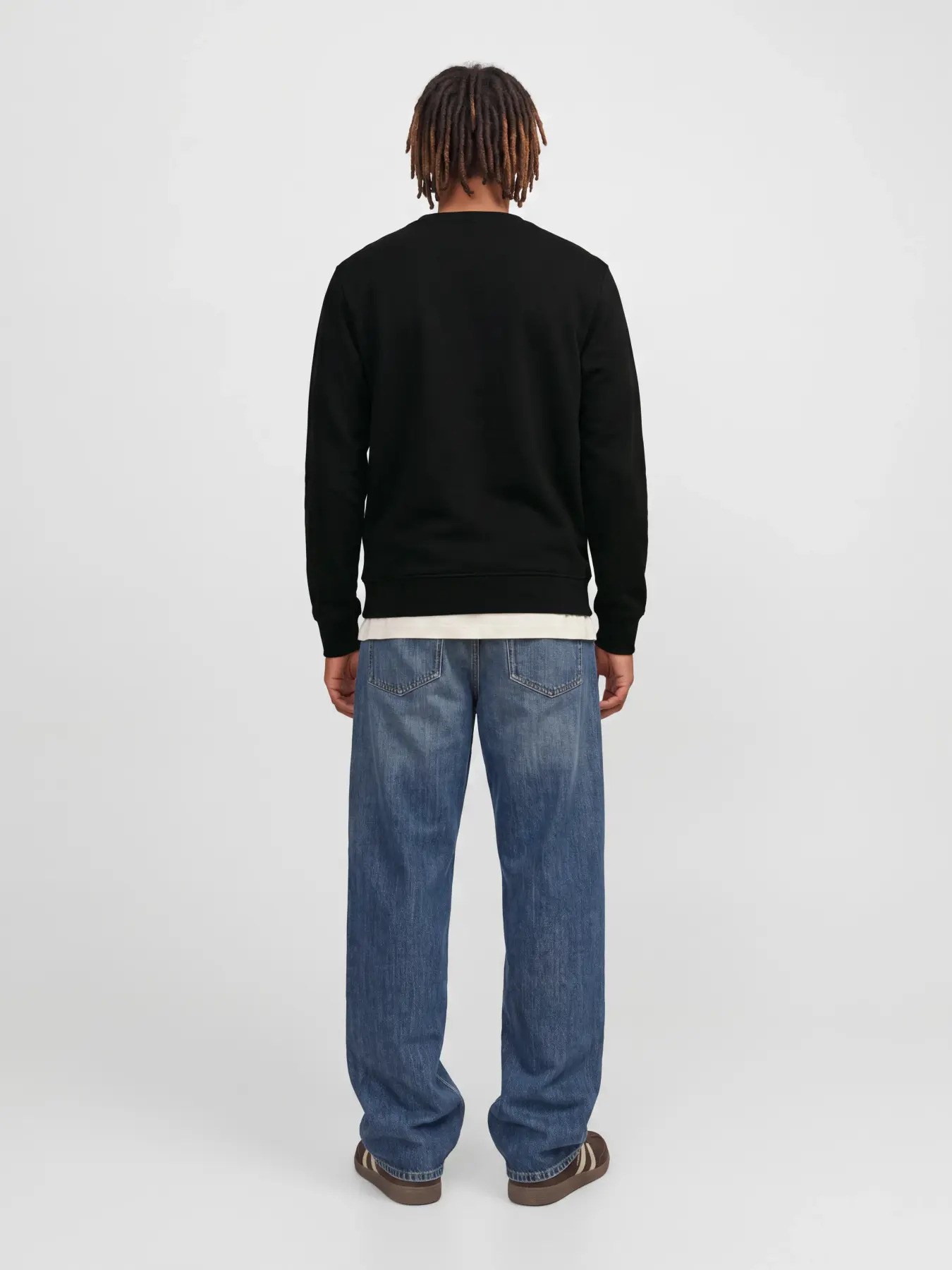 Jack&Jones Erkek 12298431 jjmunk sweat crew neck Sweatshirts Siyah