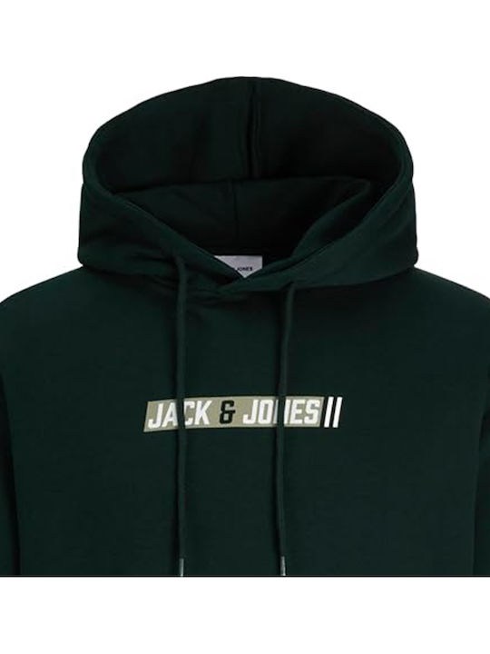 Jack&Jones Erkek 12298432 jjmunk sweat hood Sweatshirts K.Yeşil