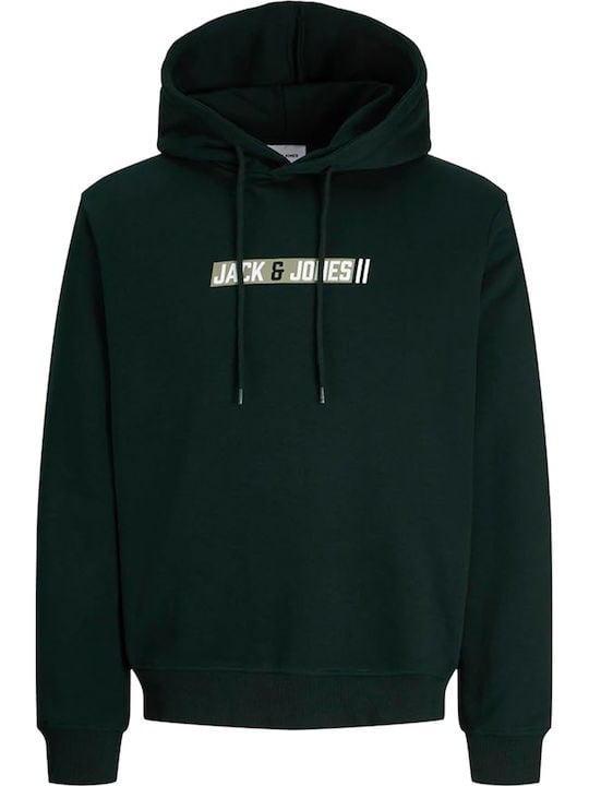 Jack&Jones Erkek 12298432 jjmunk sweat hood Sweatshirts K.Yeşil