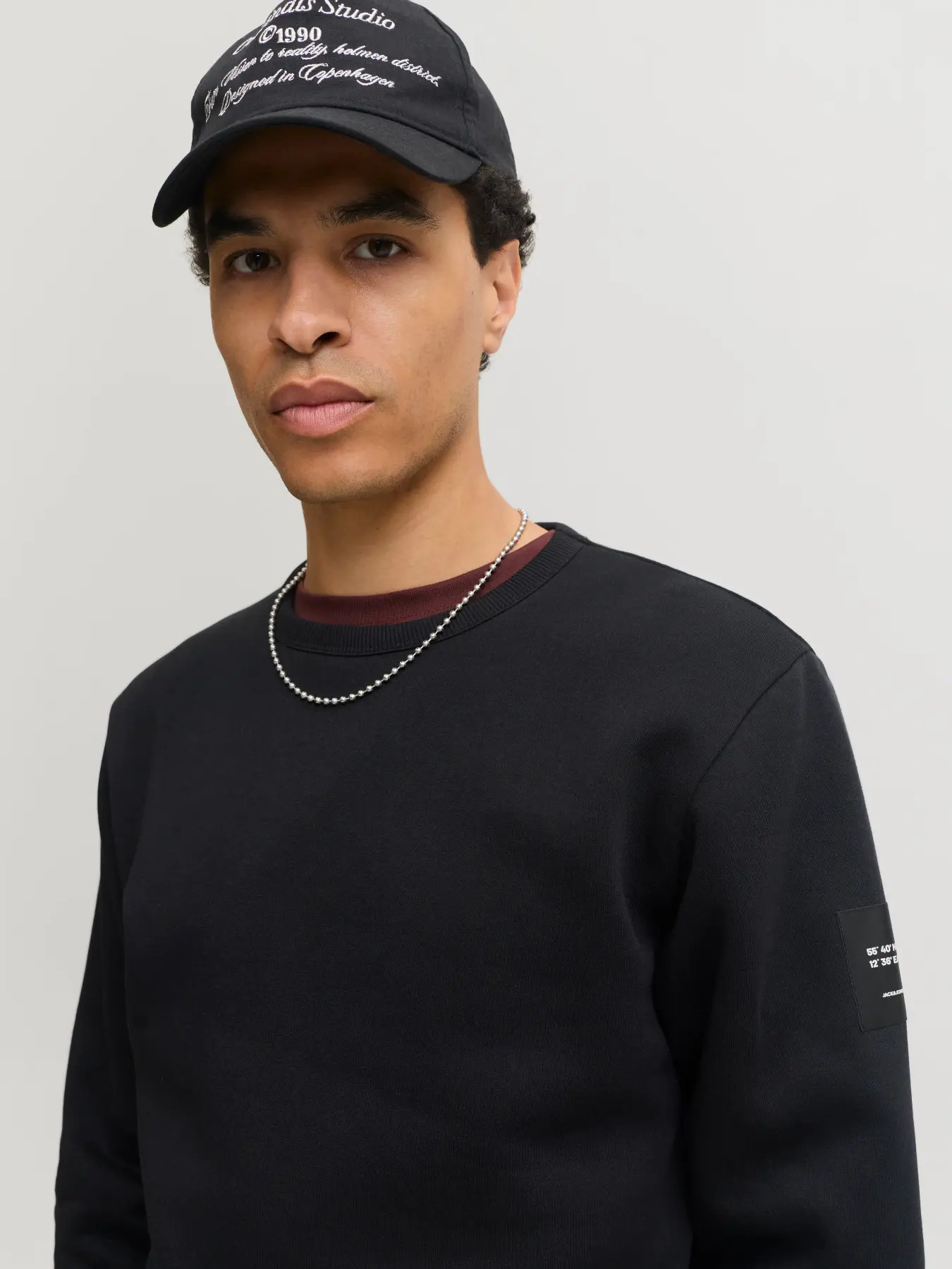 Jack&Jones  Erkek 12298440 Jjcleveland Sweat Crew Neck Ln Sweatshirts Siyah