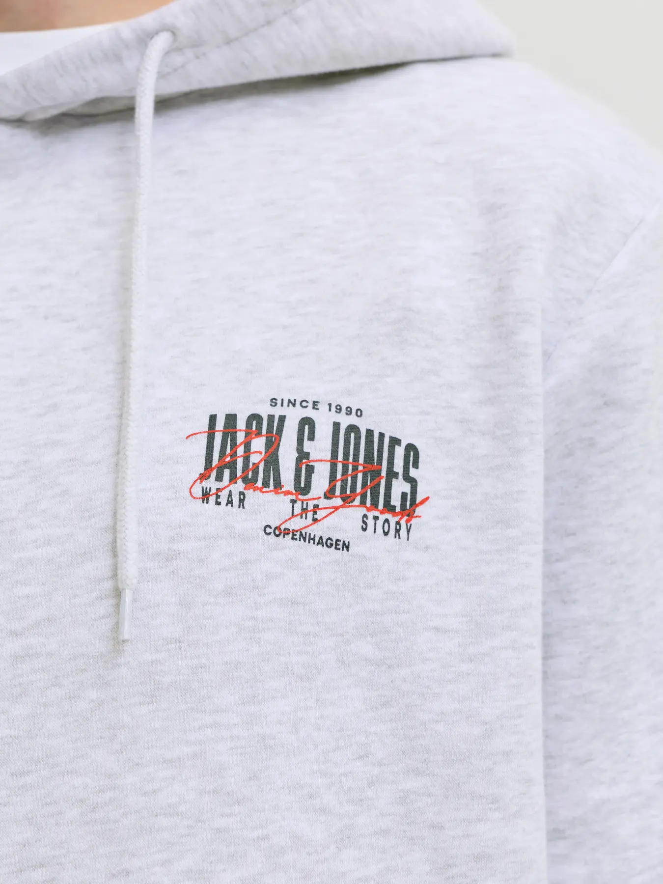 Jack&Jones  Erkek 12298491 Jjaeo Sweat Hood Beyaz