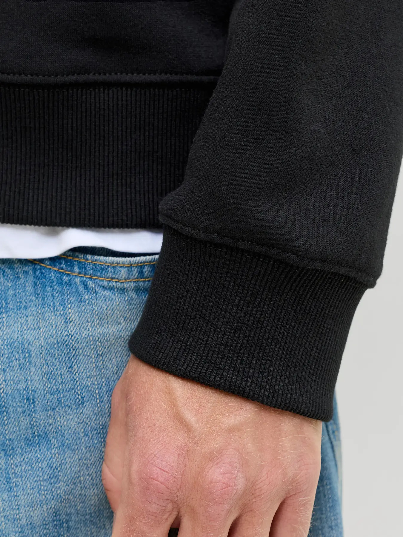 Jack&Jones  Erkek 12298491 Jjaeo Sweat Hood Siyah
