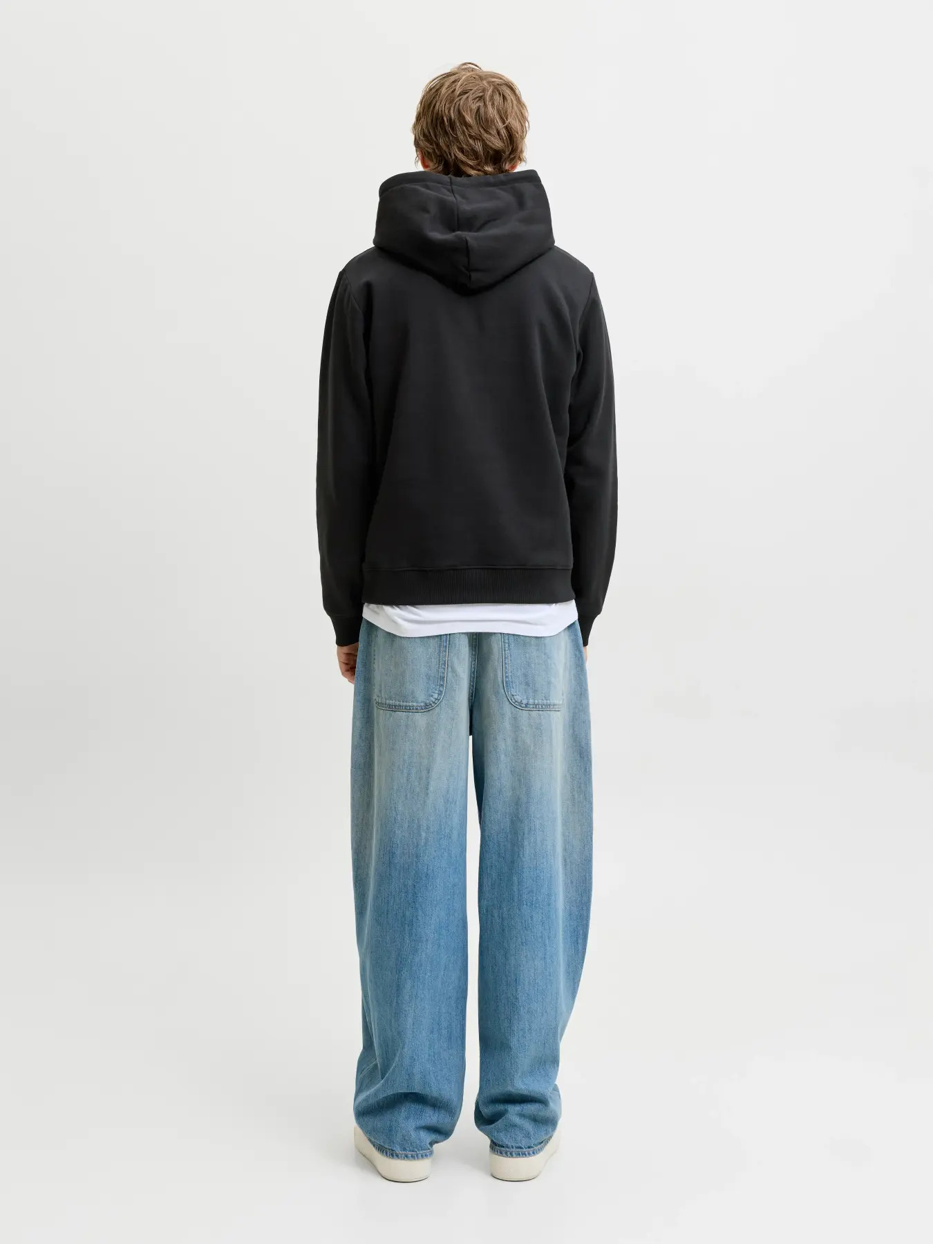 Jack&Jones  Erkek 12298491 Jjaeo Sweat Hood Siyah