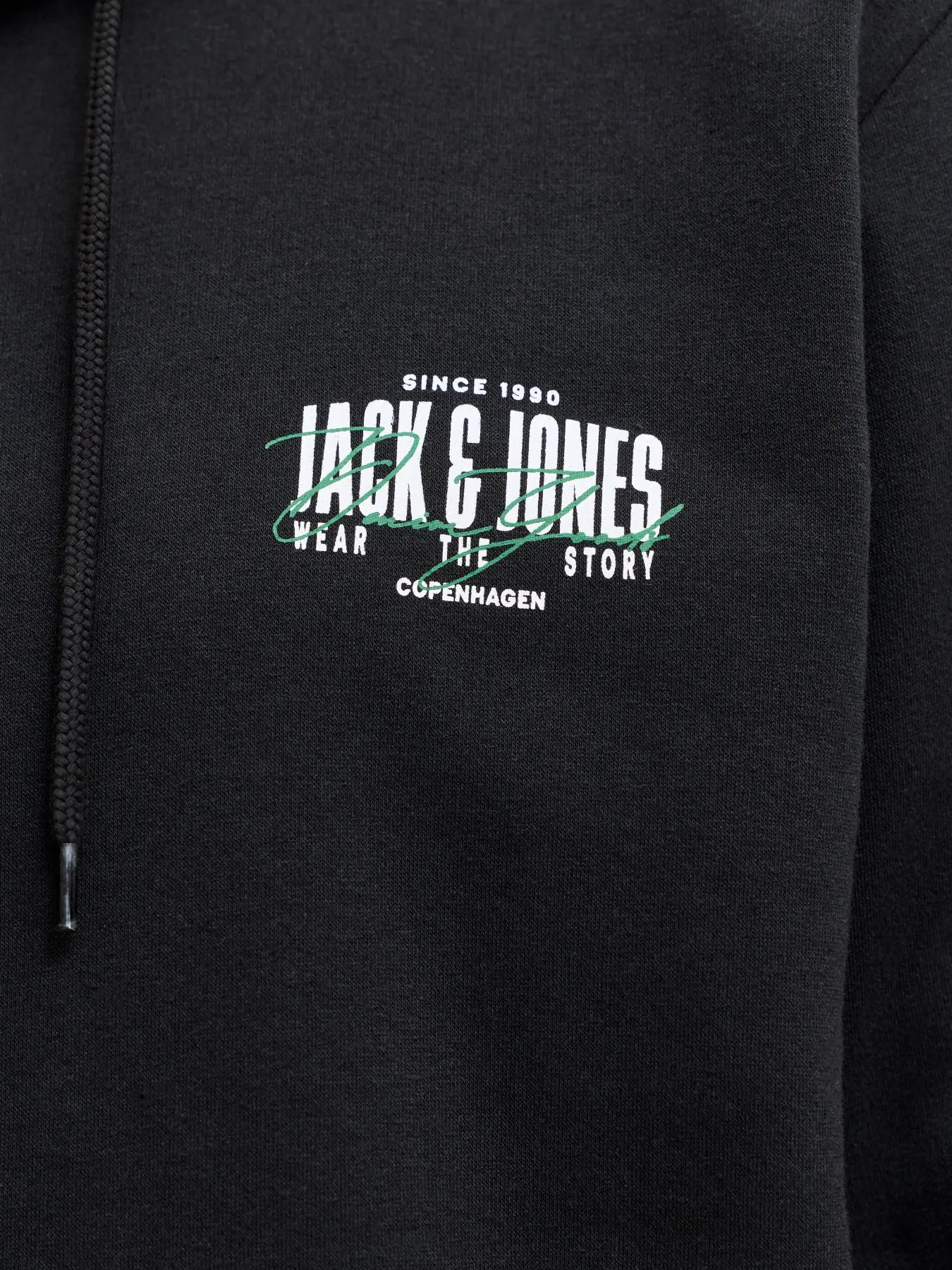 Jack&Jones  Erkek 12298491 Jjaeo Sweat Hood Siyah