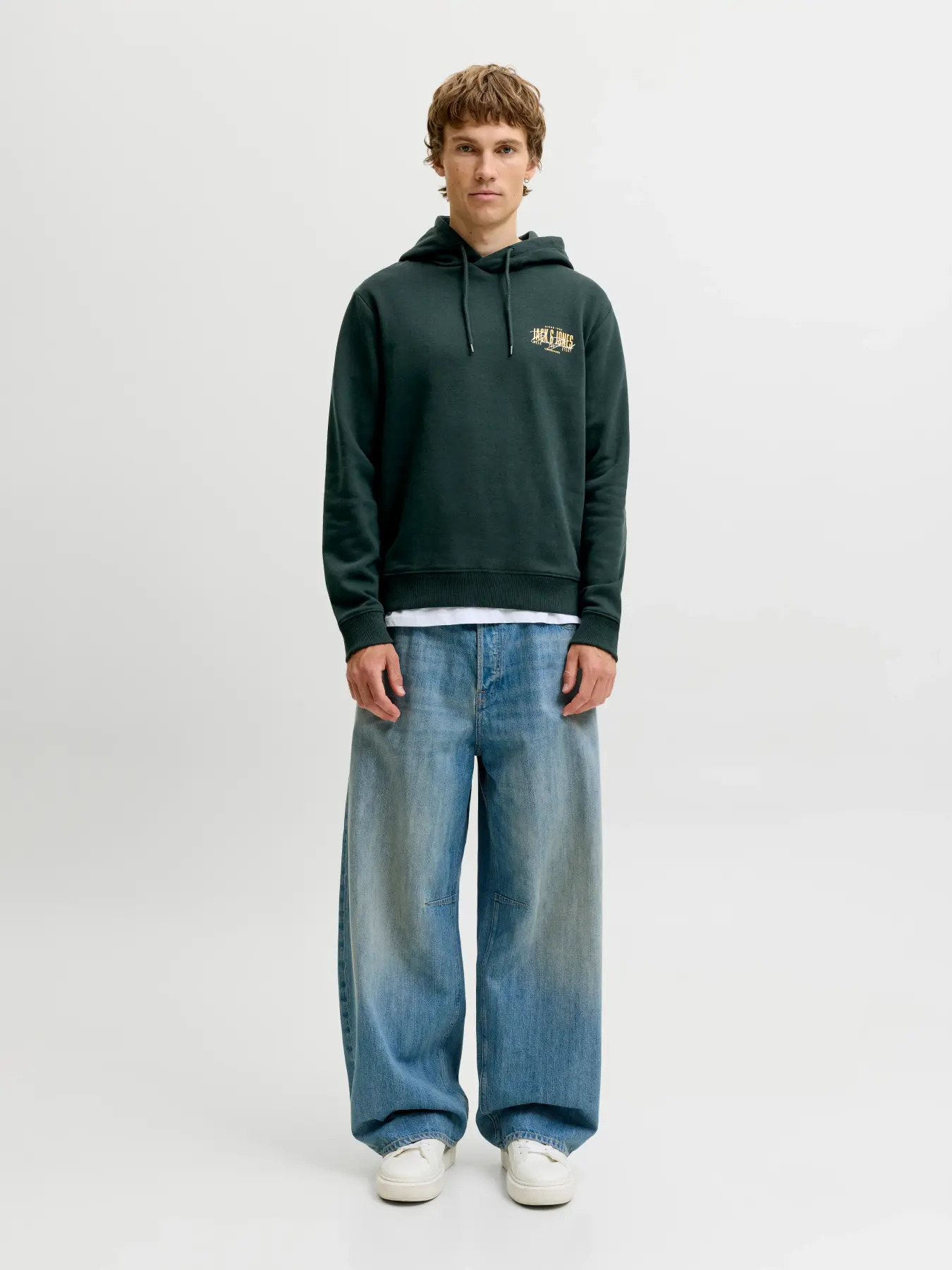 Jack&Jones  Erkek 12298491 Jjaeo Sweat Hood Yeşil