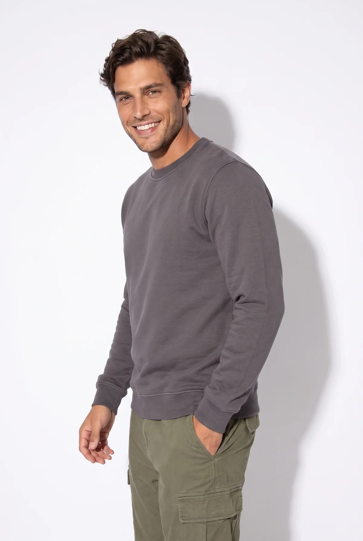 Jsco Erkek 6201 0 Yaka 3 İplik Sweat Antrasit