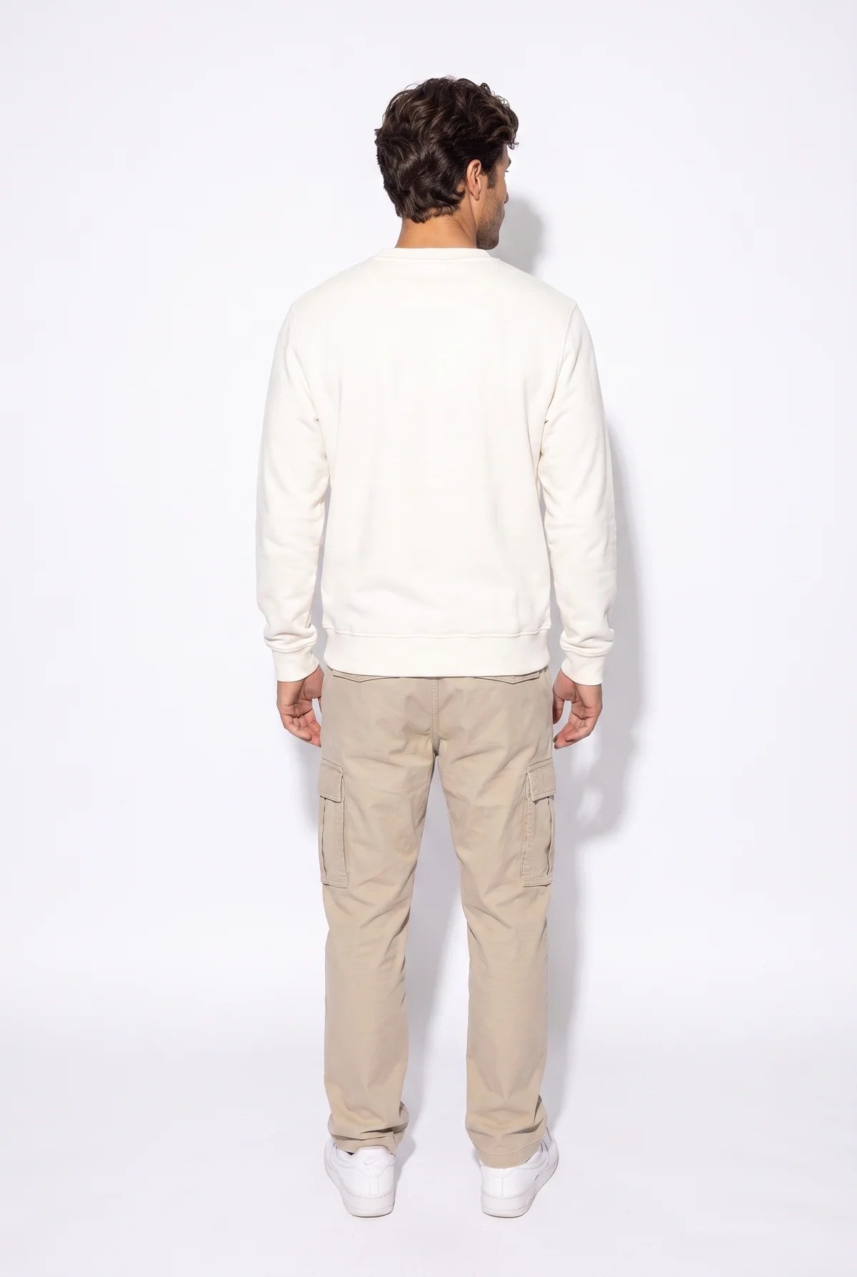 Jsco Erkek 6201 0 Yaka 3 İplik Sweat Ekru