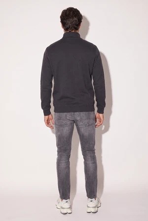 Jsco Erkek 6208 Dik Yaka 30/3 Slk Sweat Siyah